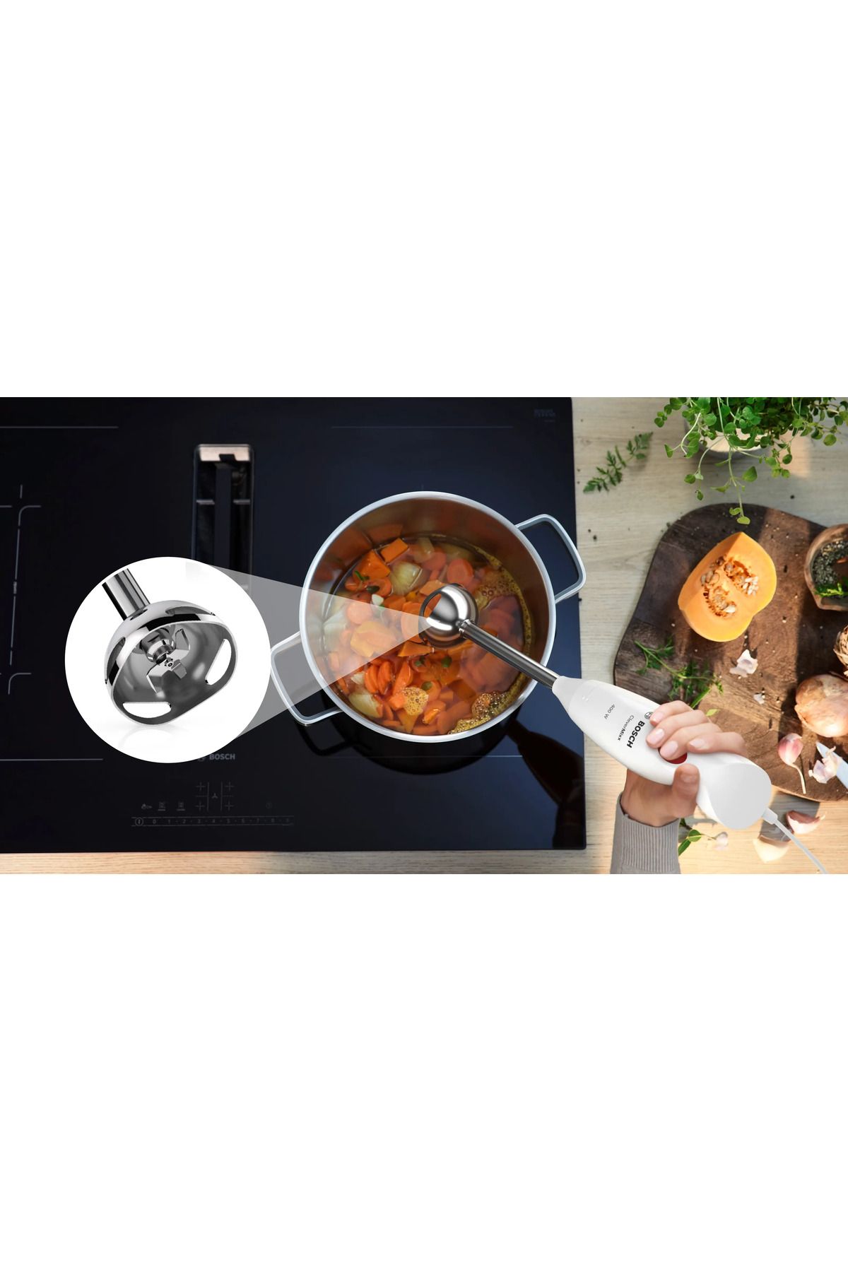 Bosch-CleverMixx Blender de mână 400 W Alb, deep red 8