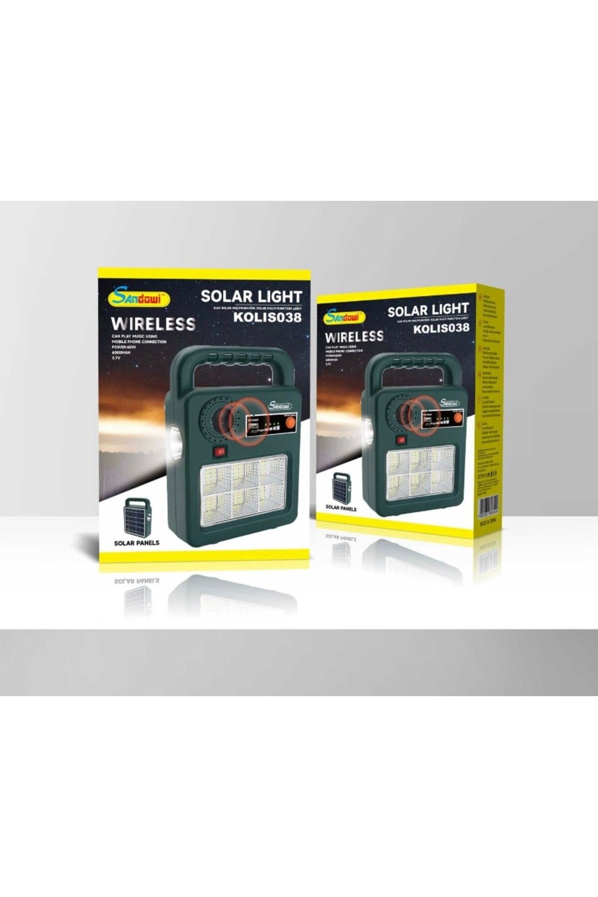SAndowi-Portable solar kit-Flashlight, speaker, USB output port green 2