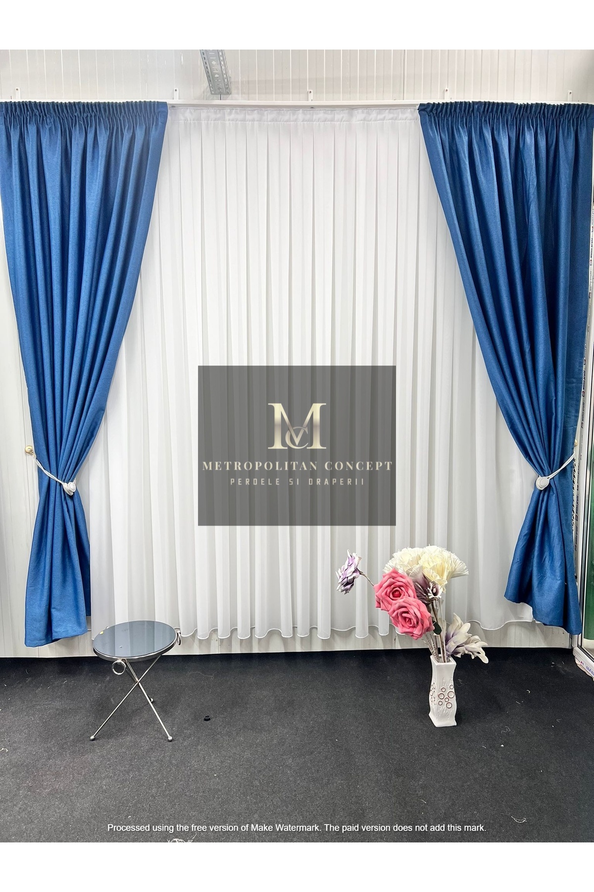 Metropolitan Concept-Set of 2 blackout curtains in linen texture, worked on 10 cm wide rejansa 1