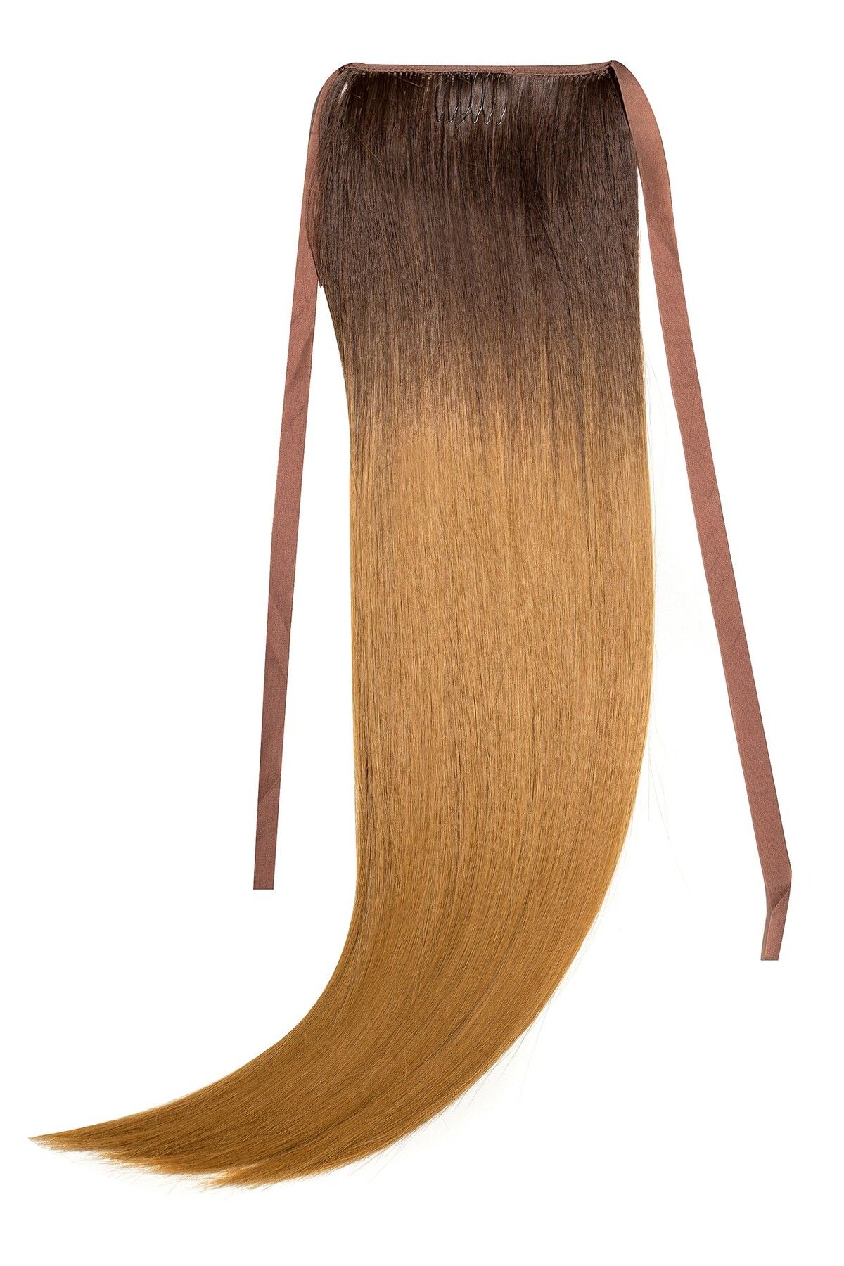 BELHER Coada Fibra Sintetica 55cm Ombre Saten Blond Miere - One Size