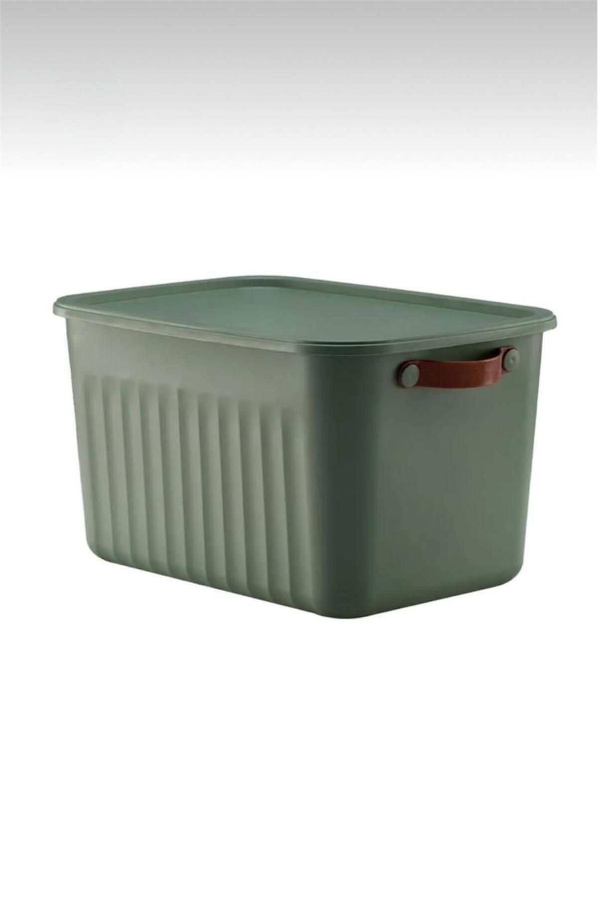 Bayev-4-Piece Green 15 Lt Boxsis Set Multi-Purpose Box with Lid Closet Organizer Organizer - Hobby Box 4