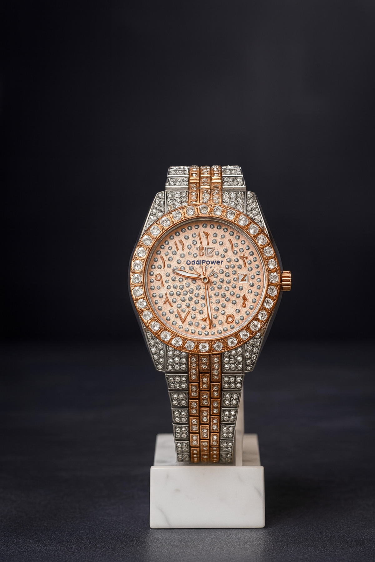 ساعت مچی فلزی با اعداد عربی، مناسب برای خانم‌ها و آقایان