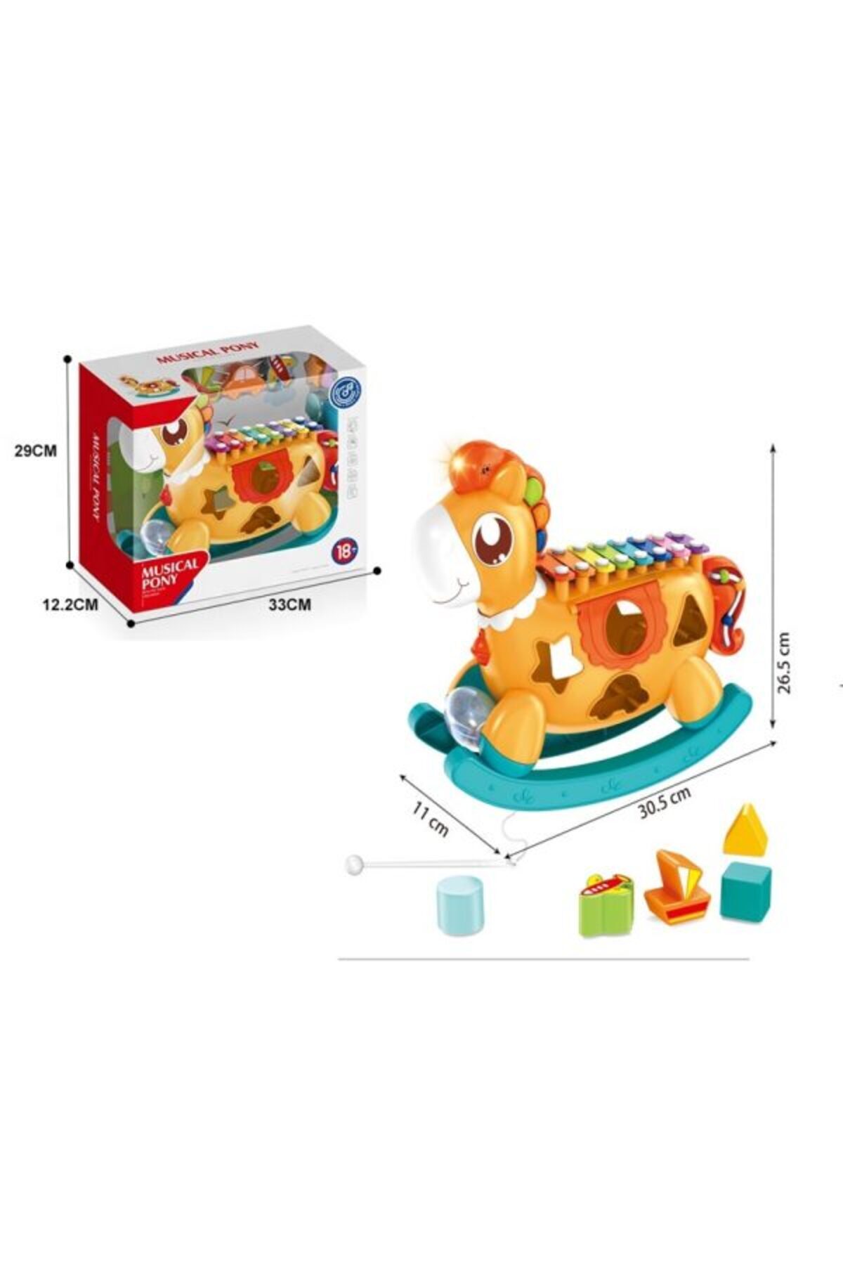 OEM-Interactive Pony Toy with Xylophone and Shape Sorter 3
