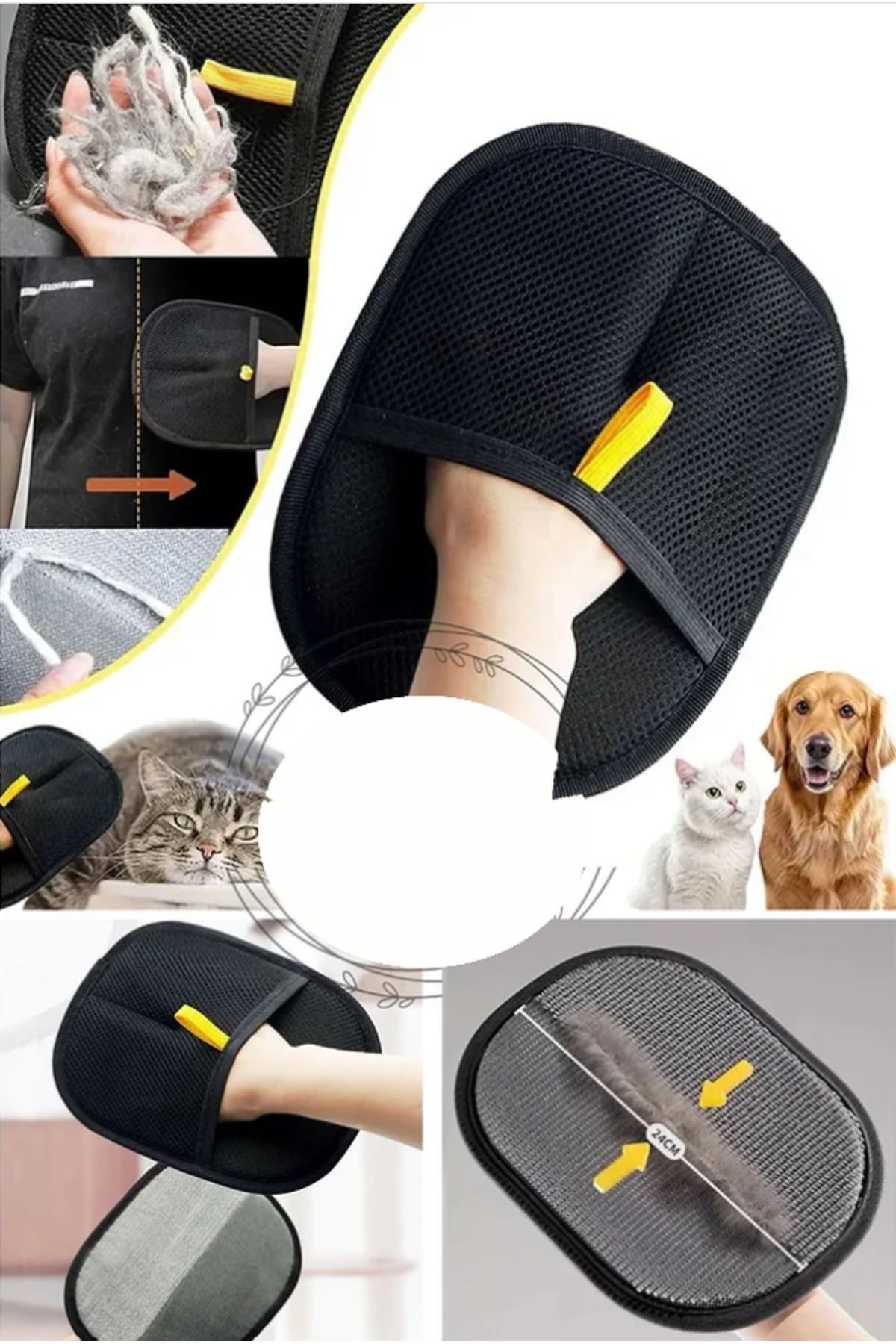 AYGÖREN HOME-Double Sided Static Cat Dog Hair Collector Lint Cleaning Glove Clothes Carpet Lint Remover XL Size 1