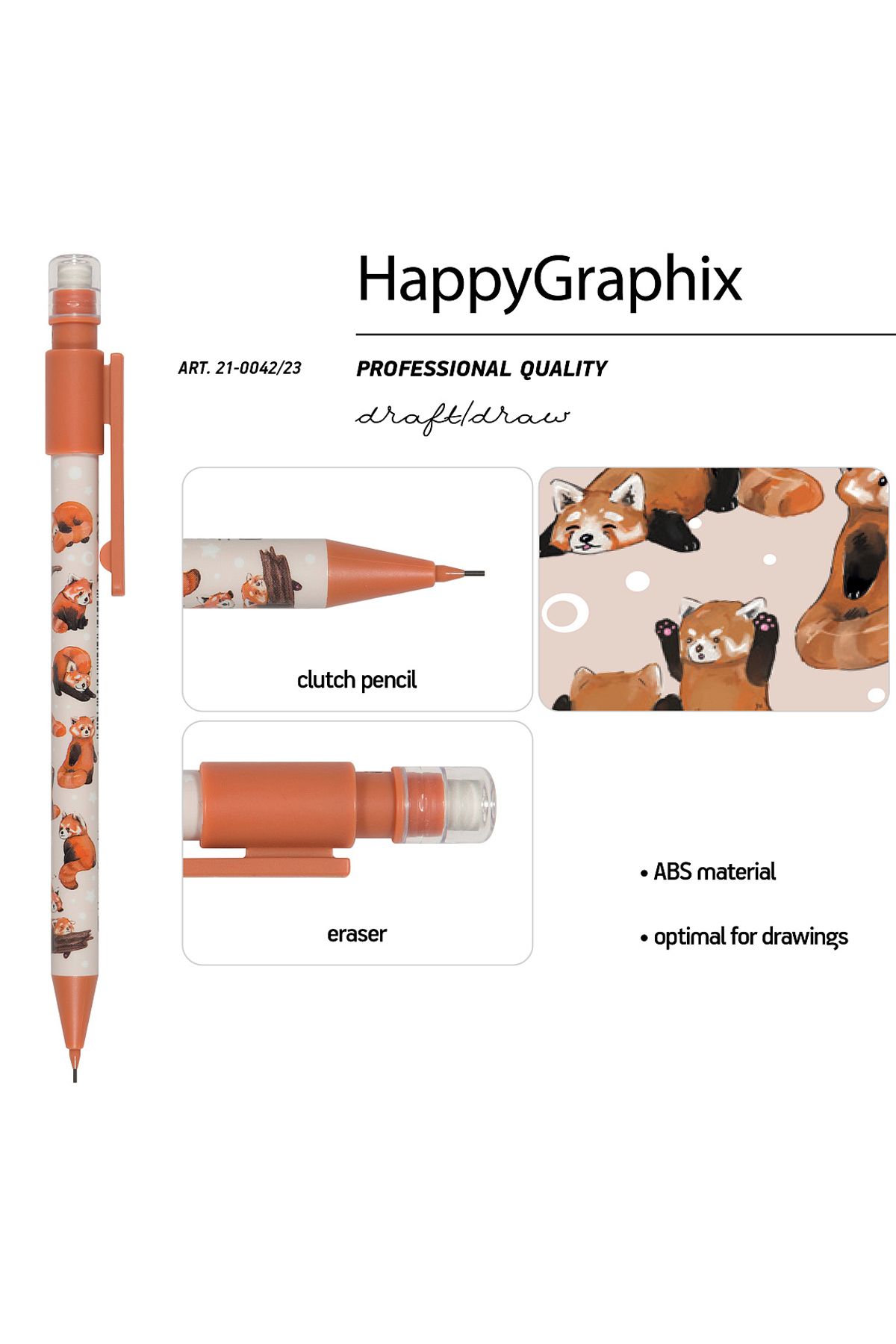 Bruno Visconti-Happy Graphix Versatil Pen 0.7mm Red Pandas 3