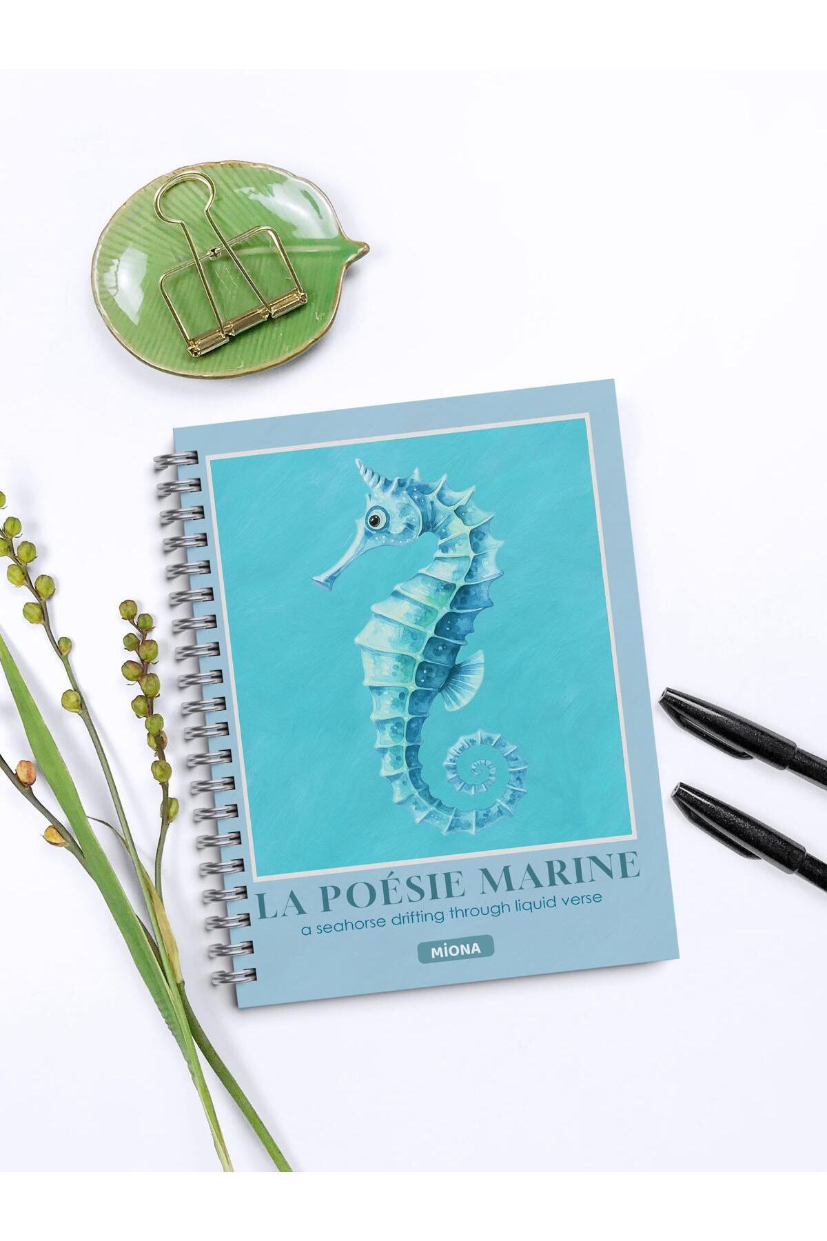 Miona-A5 Spiral School Notebook 120 Sheets Set of 4 Turquoise Themed 2 Lines - 2 Checkered, Notebook 2