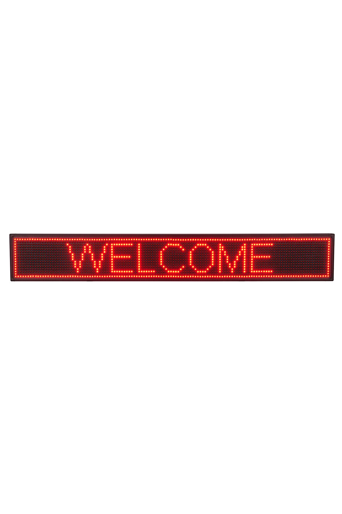 Universal-Indoor LED Illuminated Advertising 22x150 Cm, Customizable Text Display, Black-Red 1