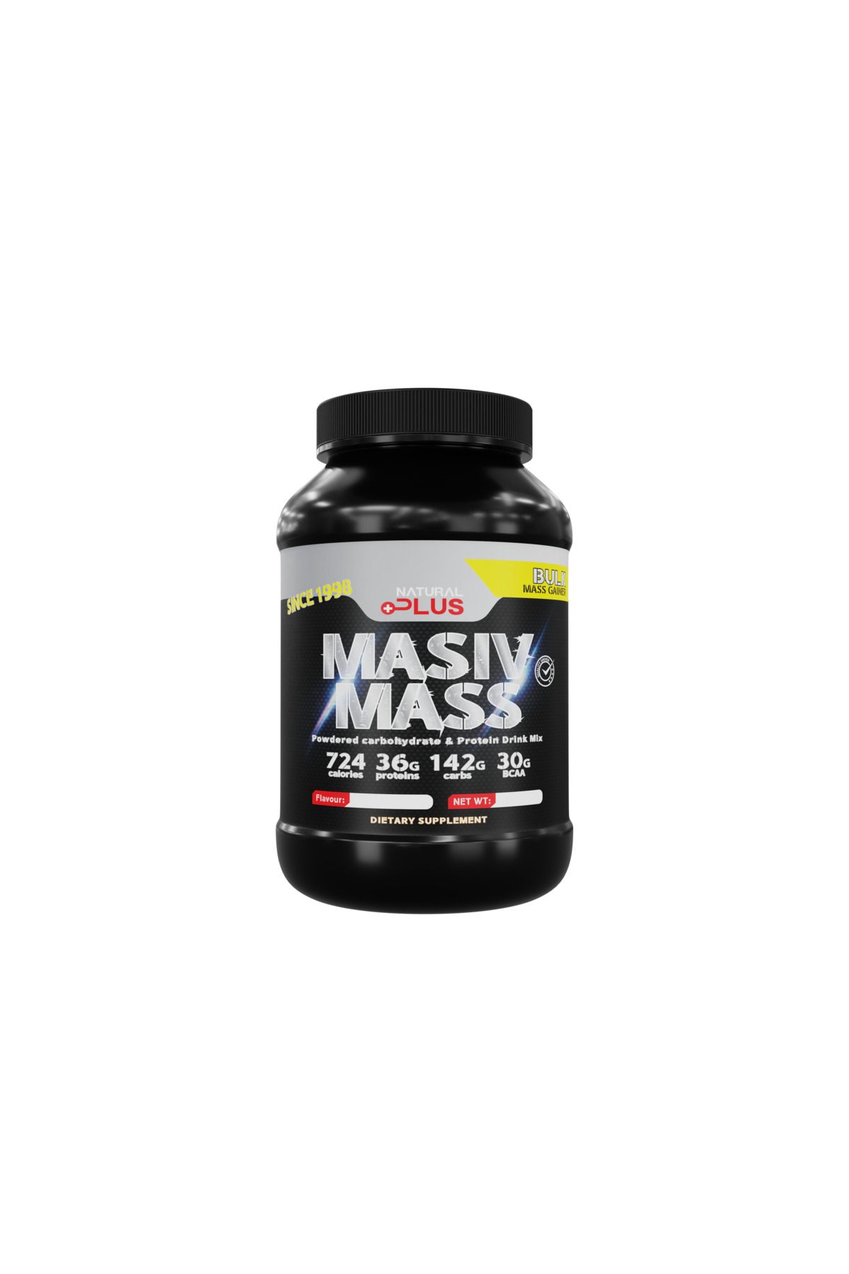 Natural Plus Masiv Mass 2kg, Aroma Ciocolata-mass Gainer - One Size