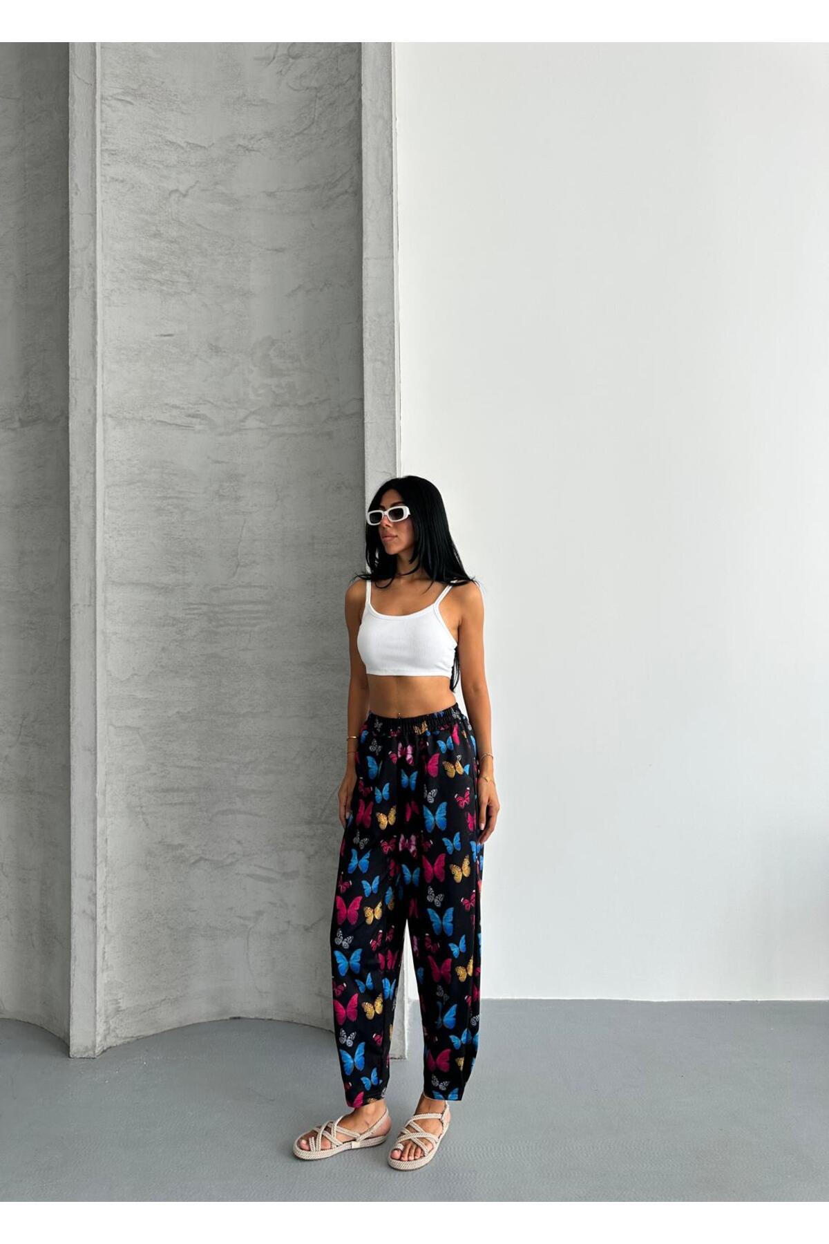 RPT MODA-Shalwar Model High Waist Baggy Fit Patterned Jogget Tracksuit Pants 3