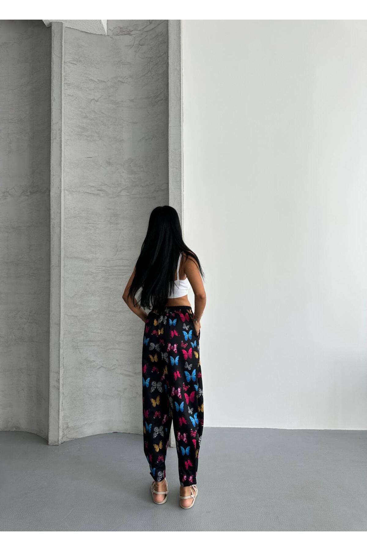 RPT MODA-Shalwar Model High Waist Baggy Fit Patterned Jogget Tracksuit Pants 4