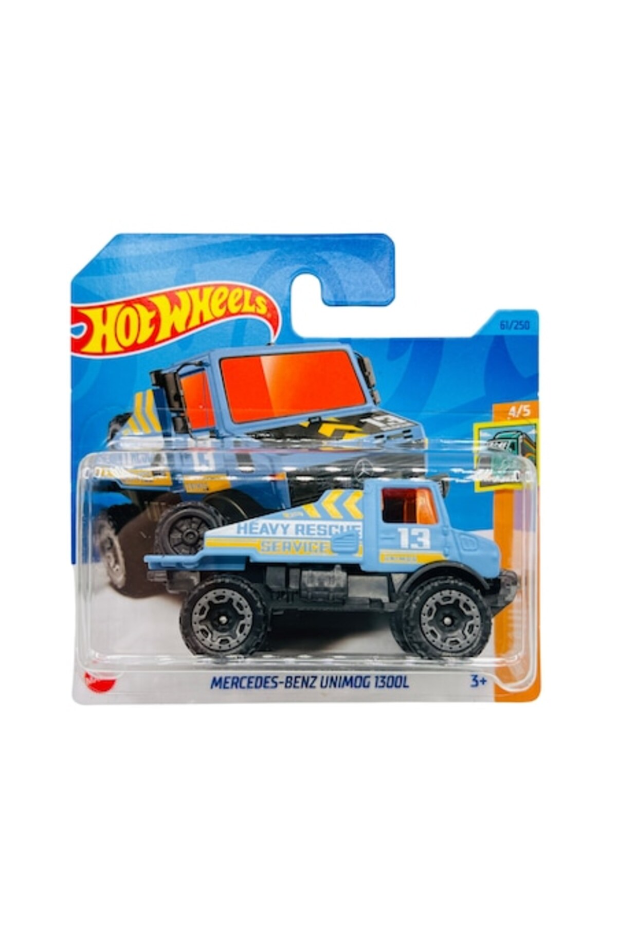 Masinuta Metalica Hot Wheels, Mercedes-Benz UNIMOG 1300L, Colectia HW Haulers - Editia 2023, Albastr