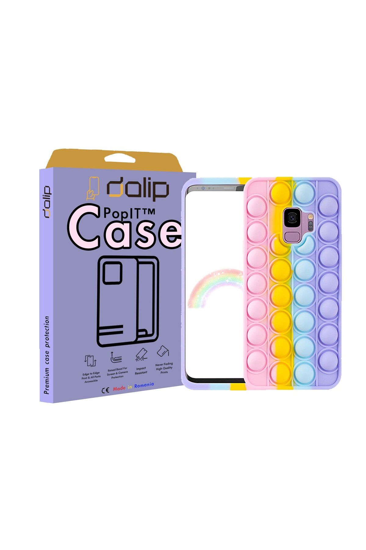dalip-Carcasă Pop IT pentru Samsung Galaxy A02S, Game ON, silicon, roz multicolor 4