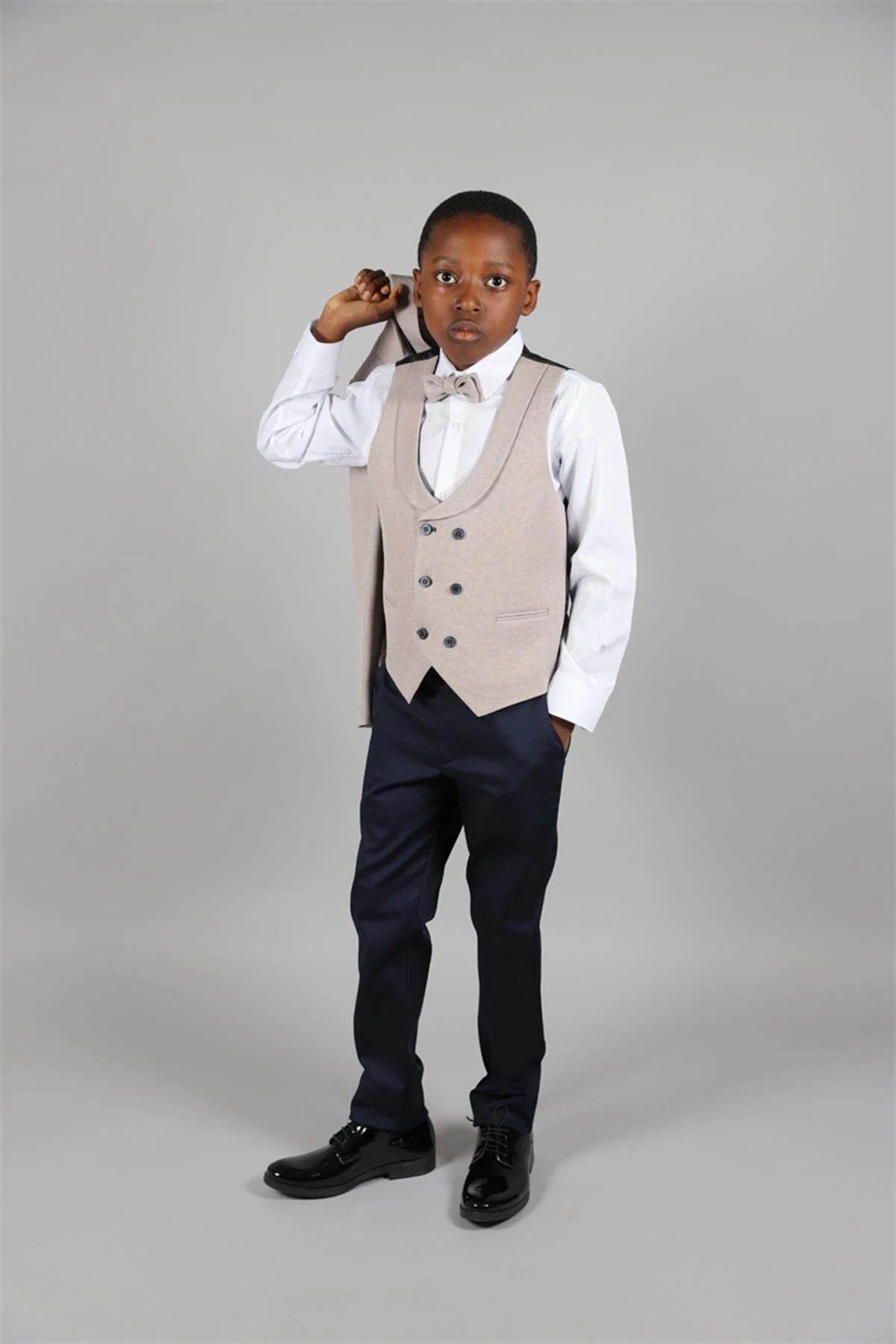 Ugly Duck-03-08 Years Linen Jacket Set - Beige 1
