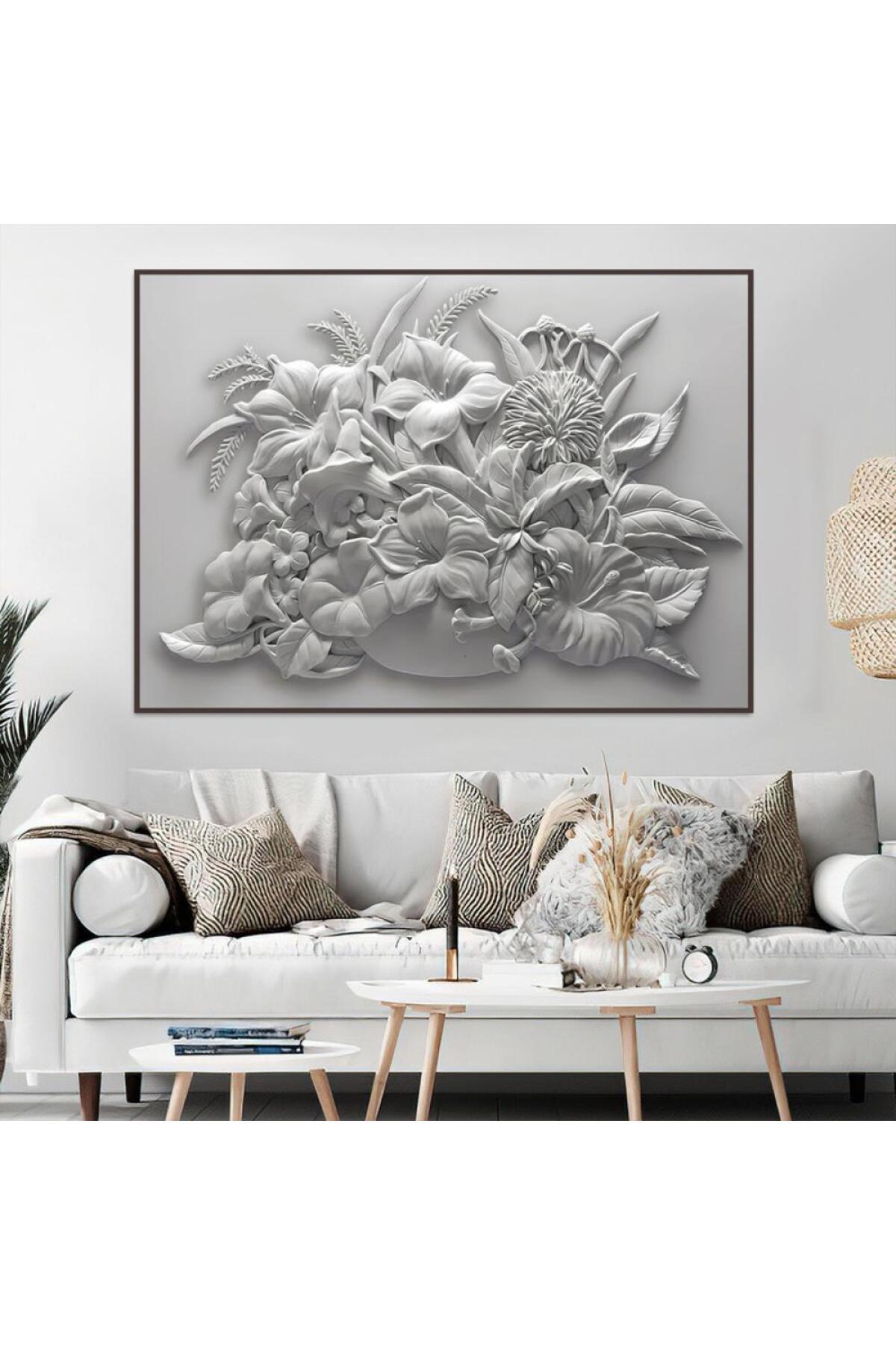 SND-Beautiful Art Design Printed Gypsum Canvas Wall Art with Black Frame, 60x90cm 5