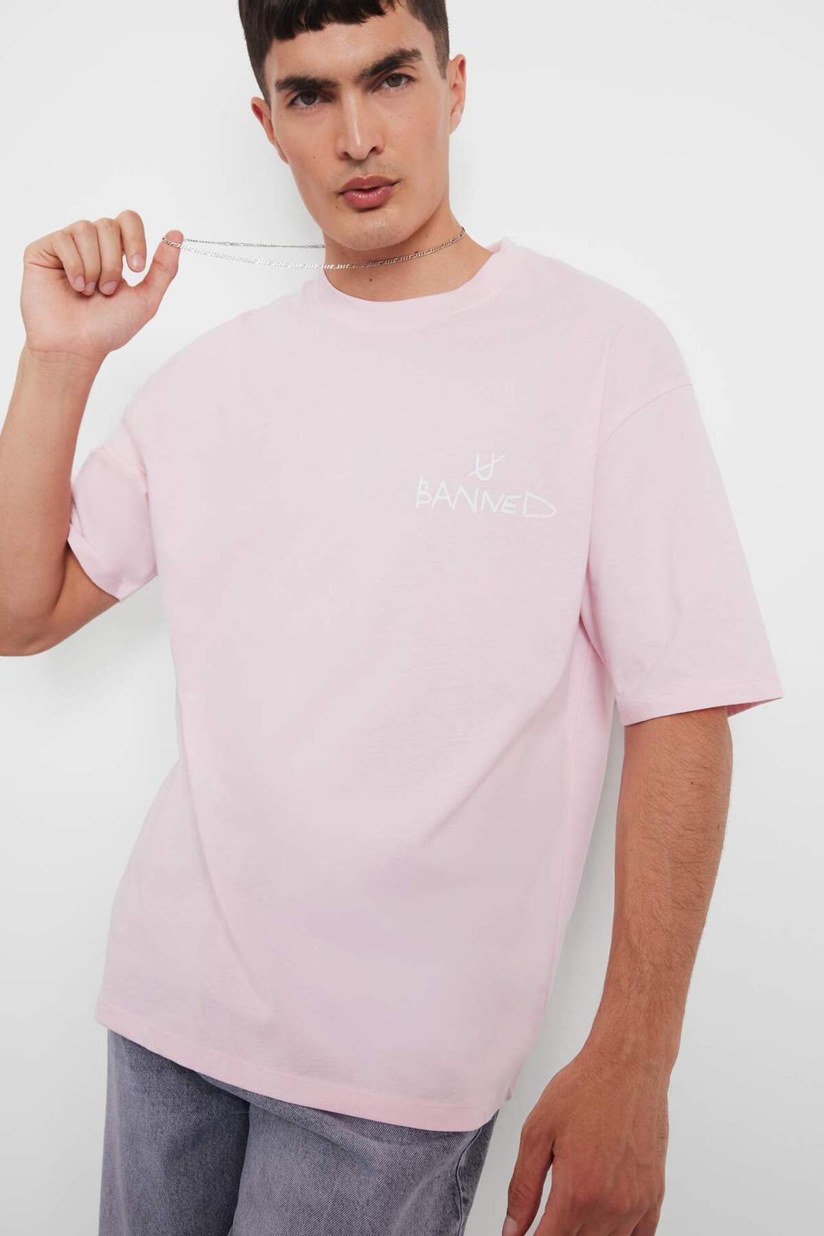 Defacto 100% Cotton Loose Fit Printed T-Shirt F5732Ax25Au
