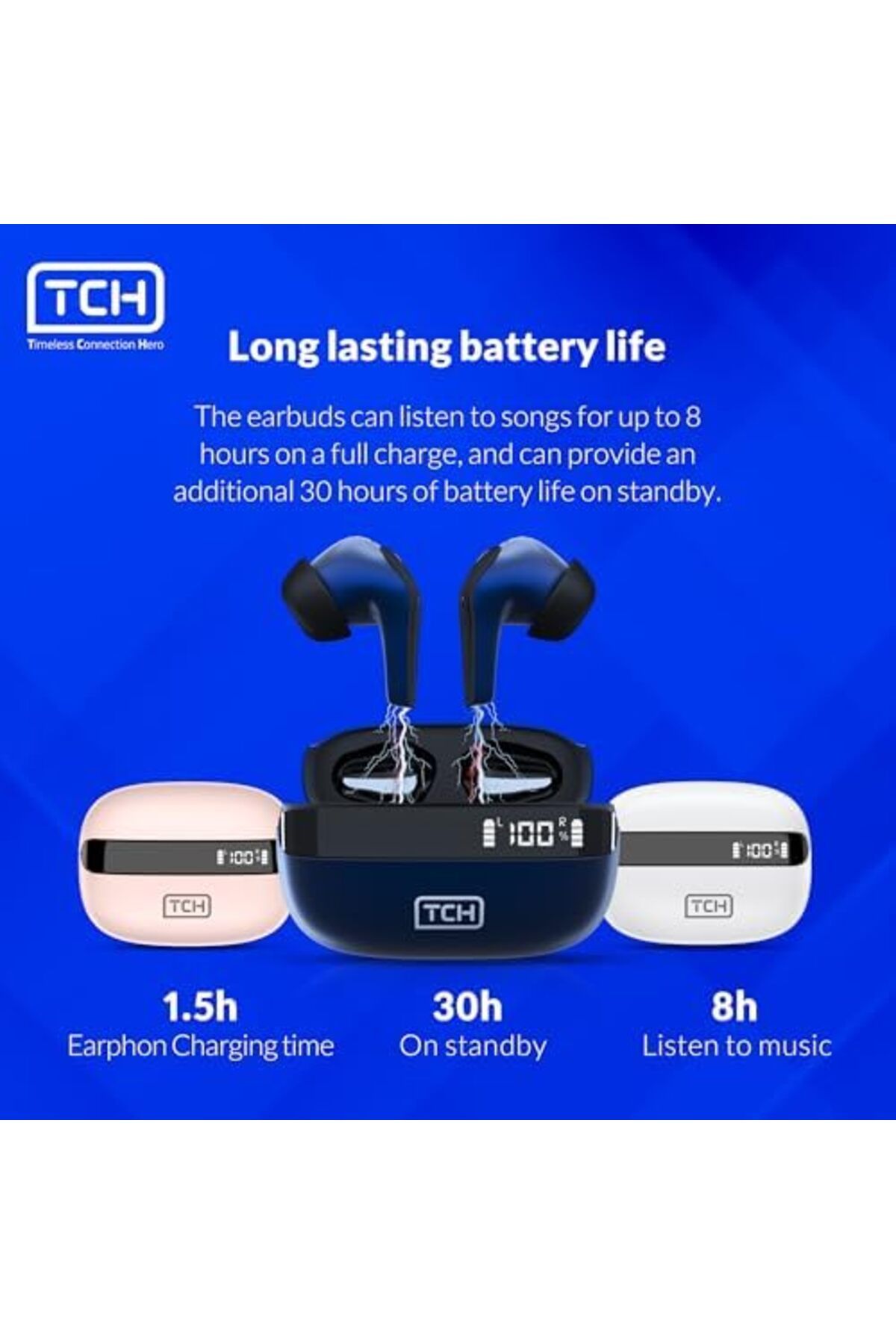 Timeless Connection Hero-TCH L10 ANC Active Noise Cancelling Bluetooth Earbuds 7