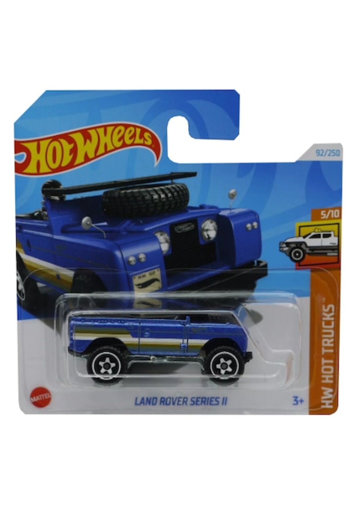 Masinuta metalica Hot Wheels, Land Rover Series II, 1:64, albastru