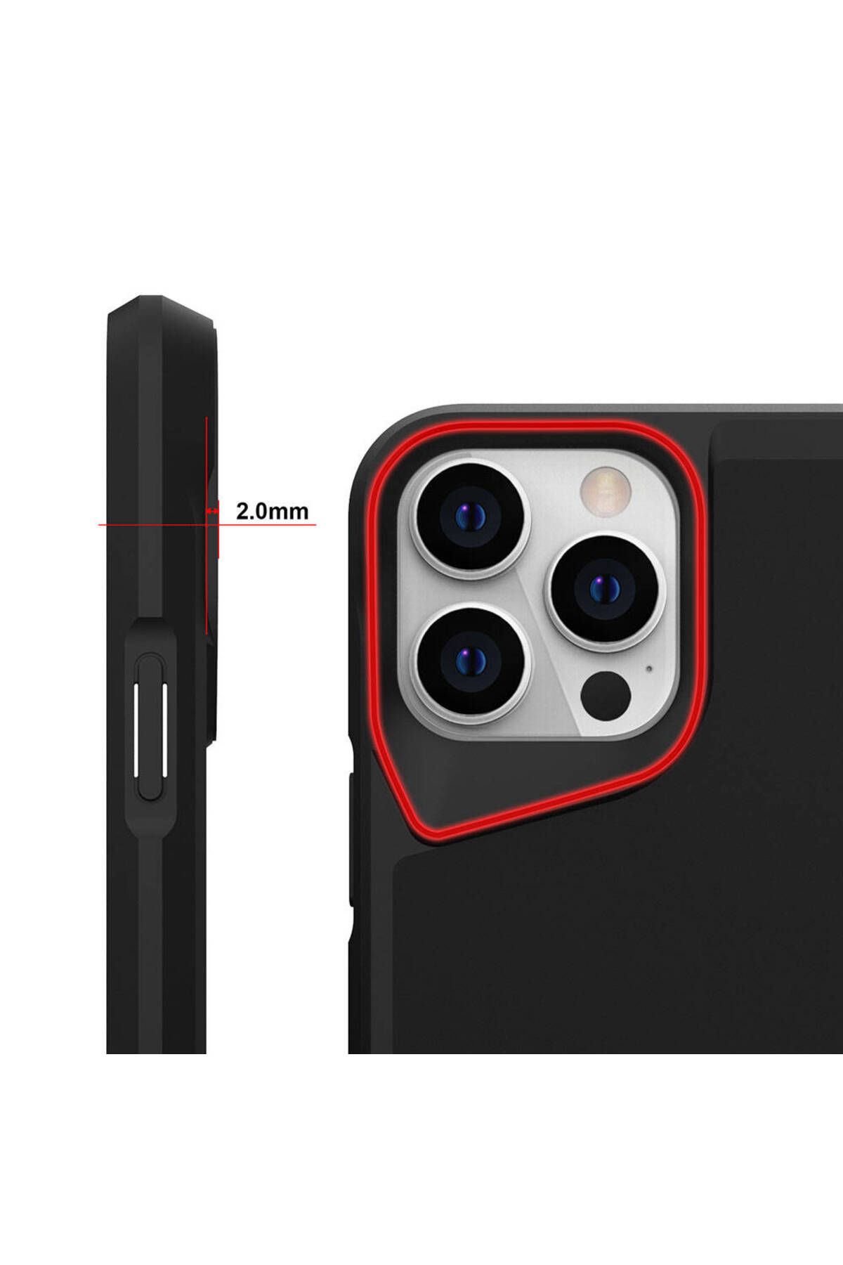 Cep Plus-iPhone 15 Pro Compatible Cppl Aihttg Edged T-Max Matte Stand Case-Navy Blue 4