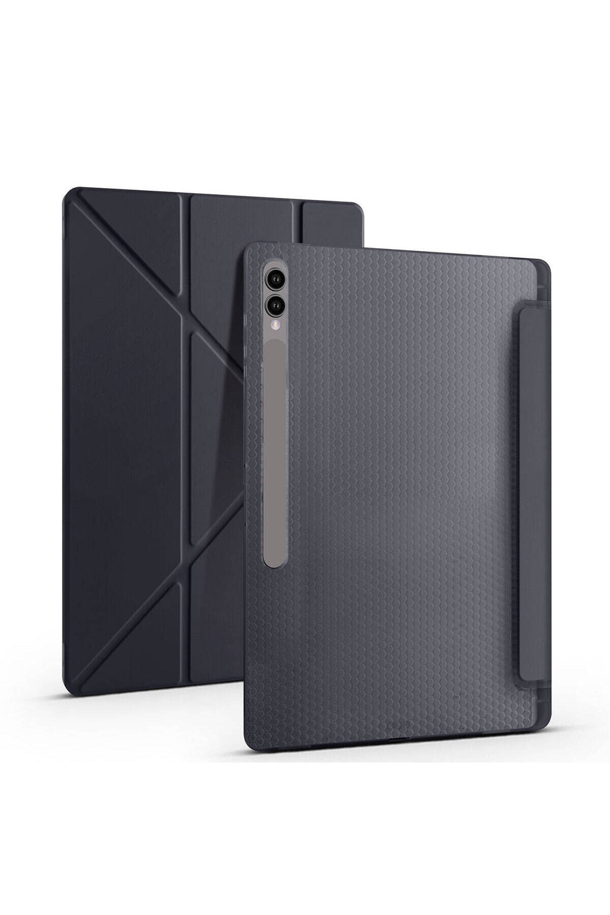 Cep Plus-حافظة Galaxy Tab S10 Ultra CPPL ثلاثية الطي مع حامل ومقصورة للقلم - أزرق 2