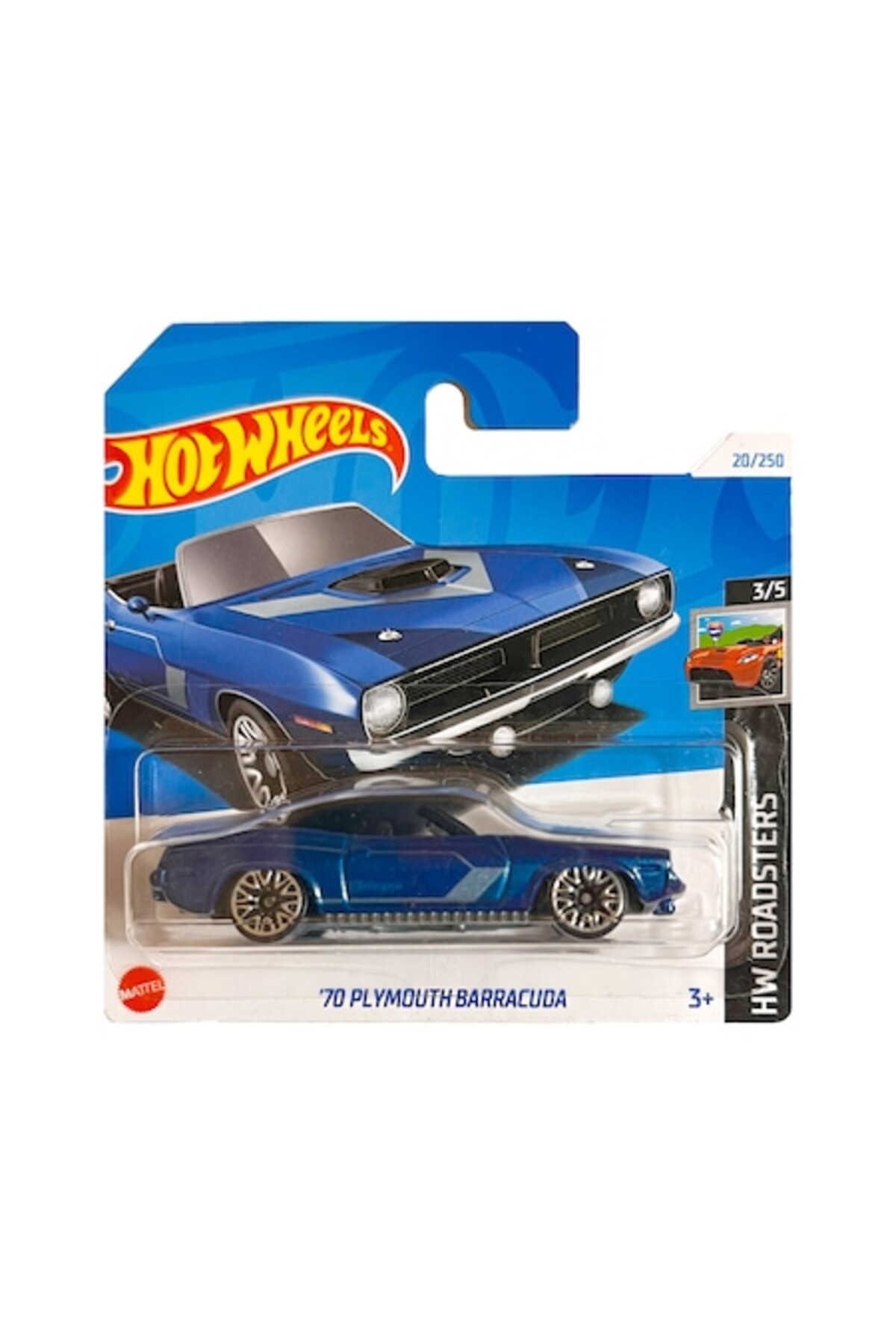 Masinuta metalica Hot Wheels, '70 Plymouth Barracuda, 1:64, Albastru