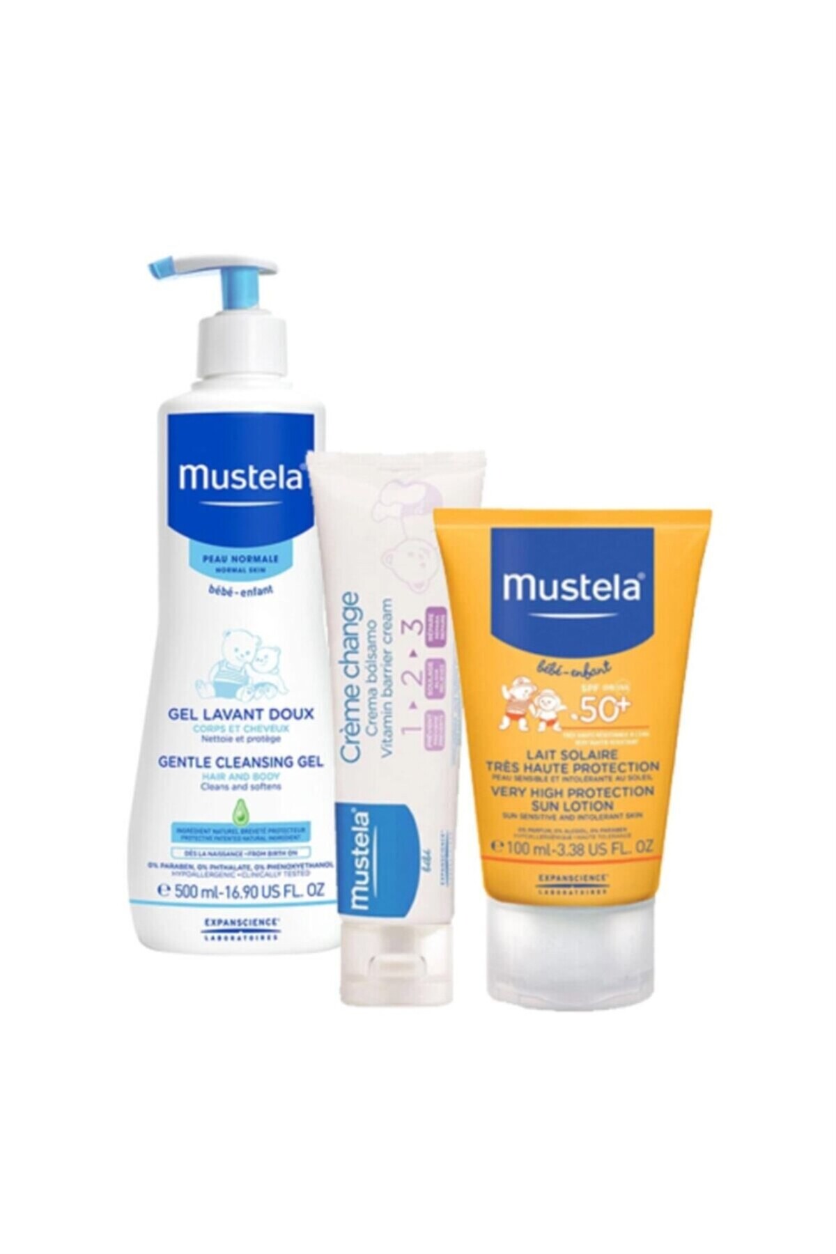 Mustela Yenidoğan Şampuanı 500 ml + Güneş Koruyucu Spf 50+ 100 ml + Pişik Kremi 50 ml SS20200612010 fotoğrafı 2 (önizleme)