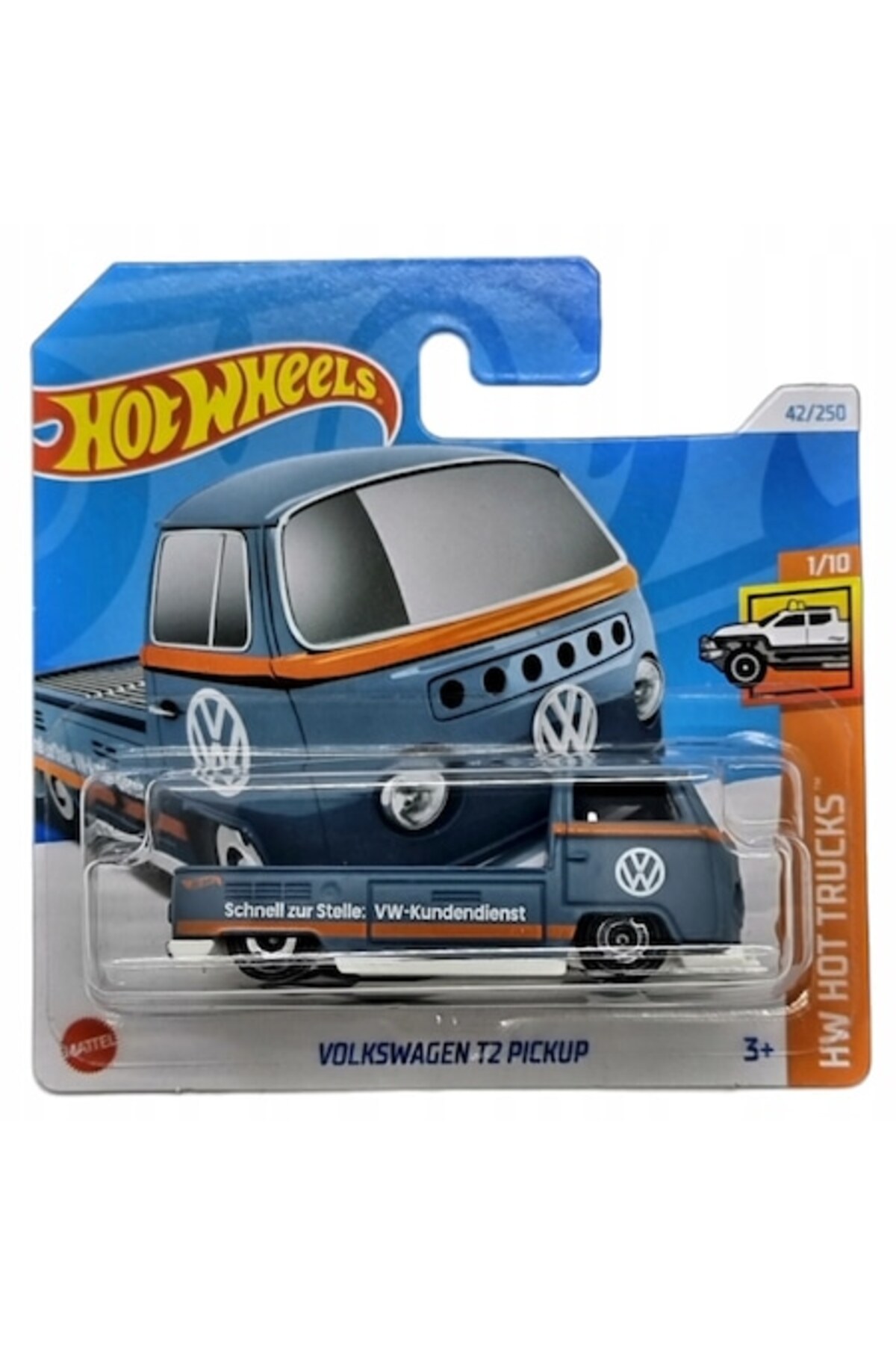 Masinuta metalica Hot Wheels, Volkswagen T2 Pickup, Colectia Hot Trucks, Editie 2024, 1:64, albastru