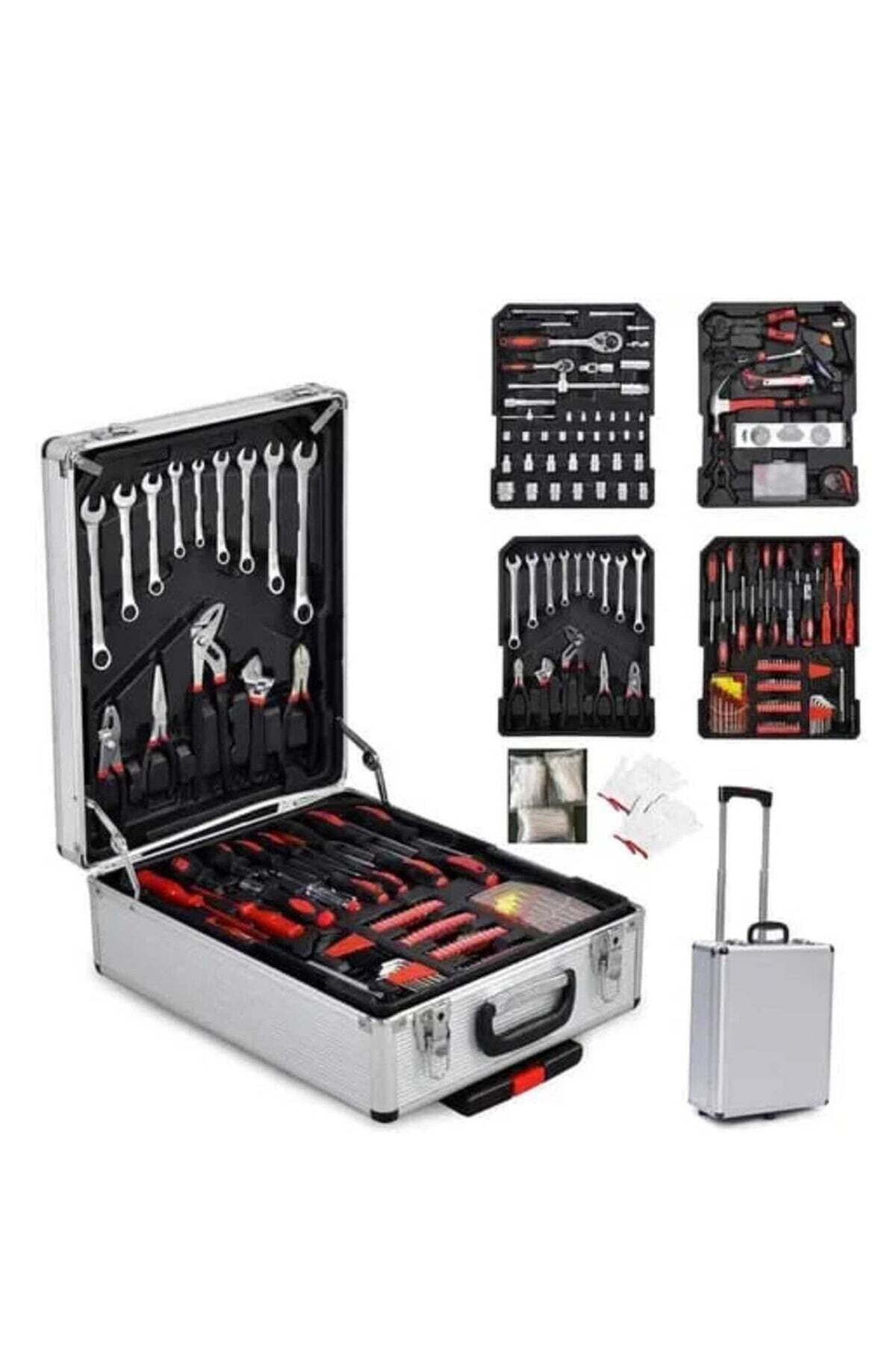 Generic-Multi-purpose 187pcs Portable Hand Tool Kit Trolley Case Mechanics Toolbox Set 1