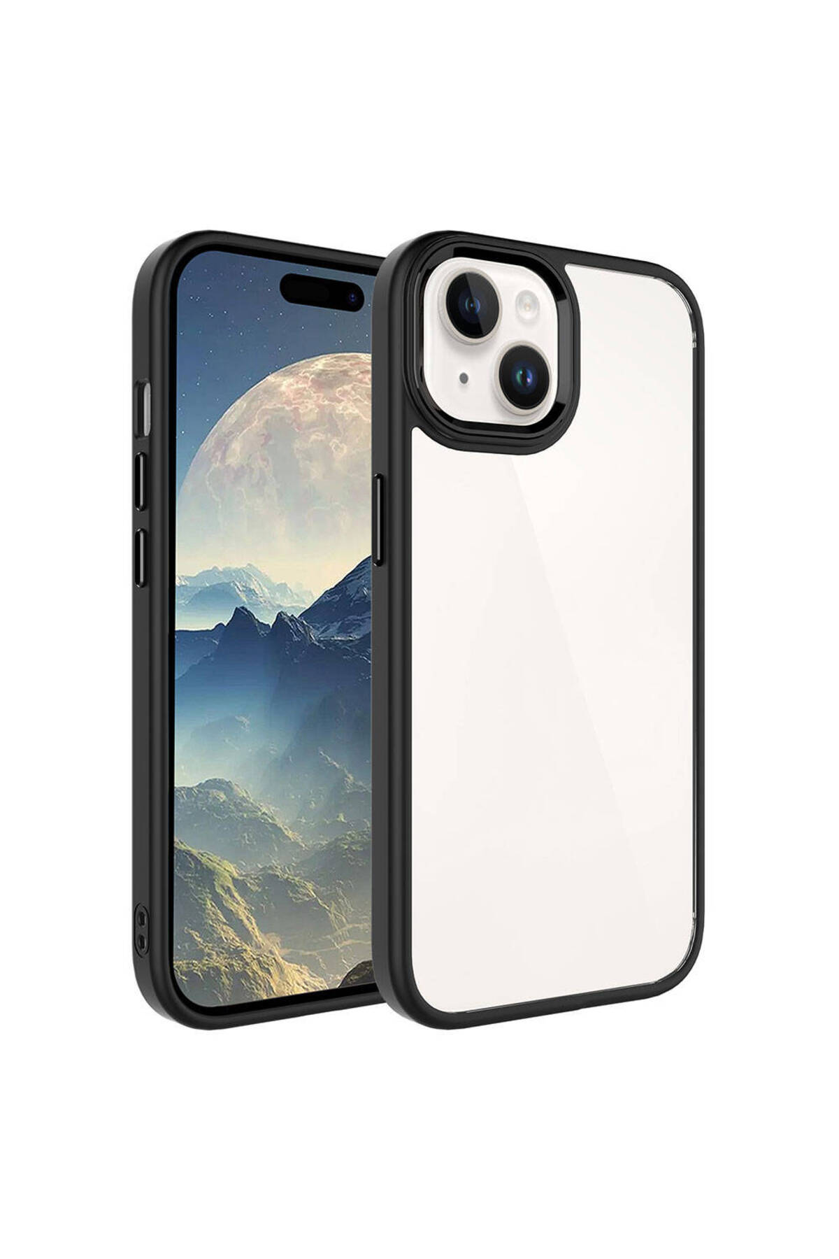 iPhone 15 Plus Uyumlu CPPL Krom Kılıf-Siyah