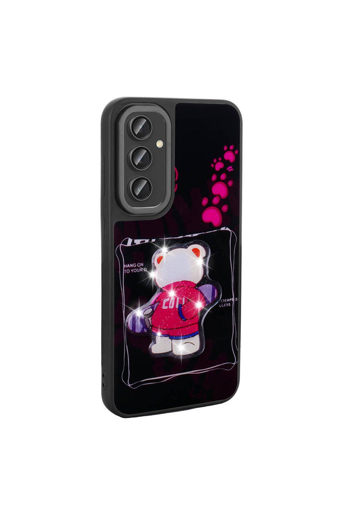 Cep Plus-Galaxy S23 Fe Case Cppl Amas Silicone Cover with Shining Embossed Iconic Figure - White 6