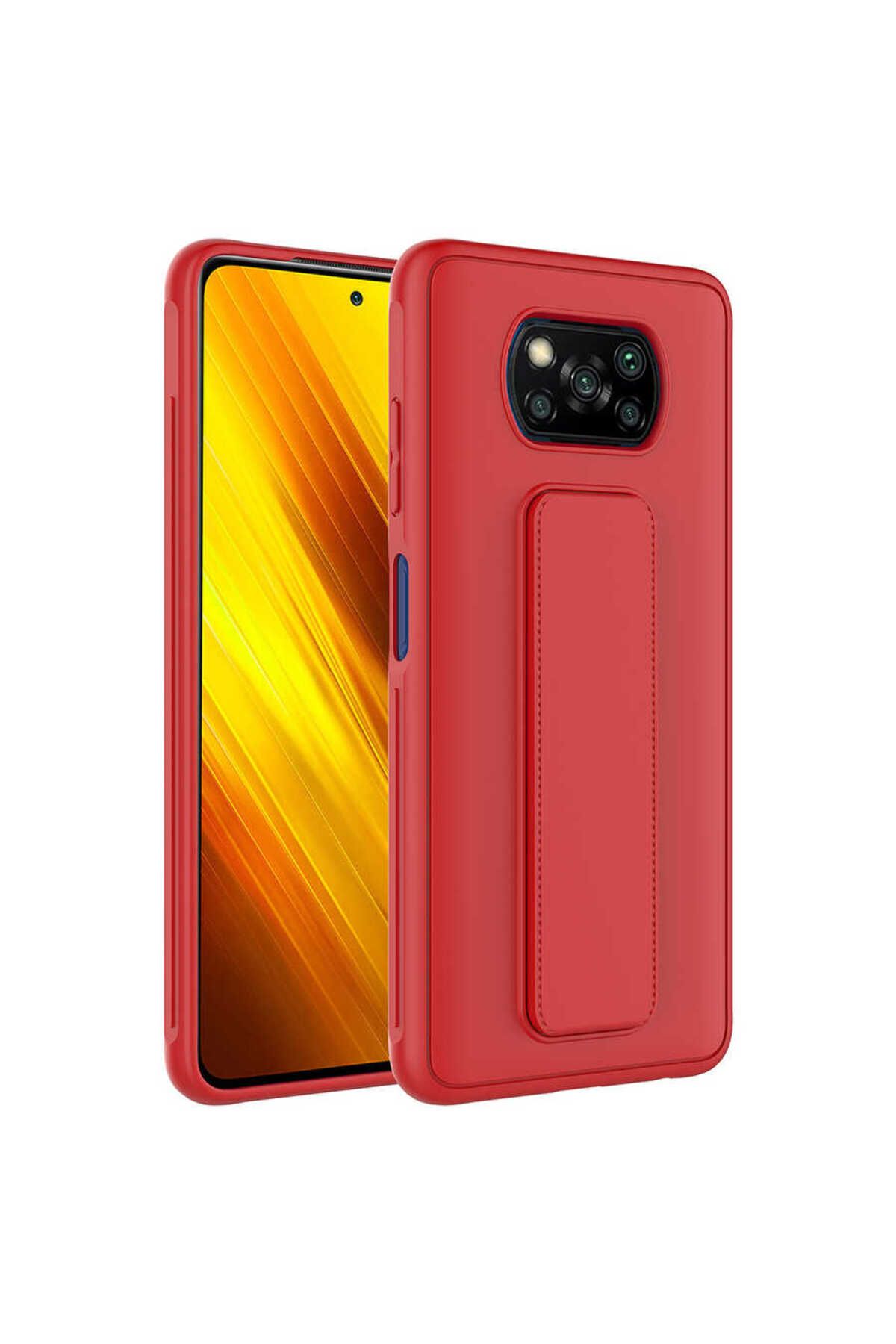 Cep Plus-غطاء حماية Poco X3 CPPL Qstand - أحمر 1