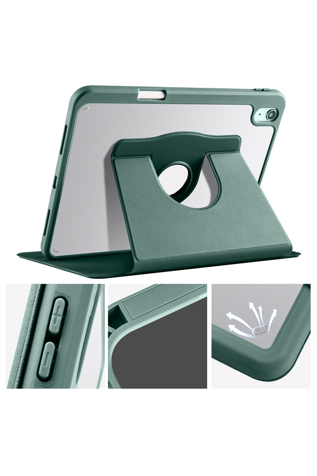 Cep Plus-iPad 11Th Generation 2025 Case Cppl Thermal Pen Compartment Rotatable Stand Case - Black 8