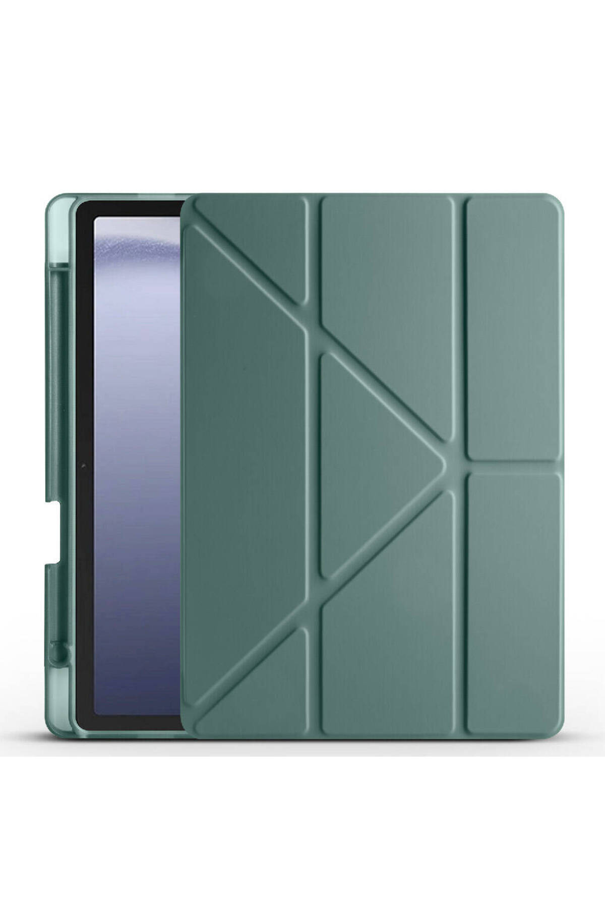 Cep Plus-حافظة Galaxy Tab A9 Plus متوافقة مع CPPL حافظة ثلاثية الطي مع حامل ومقصورة قلم - أخضر داكن 1