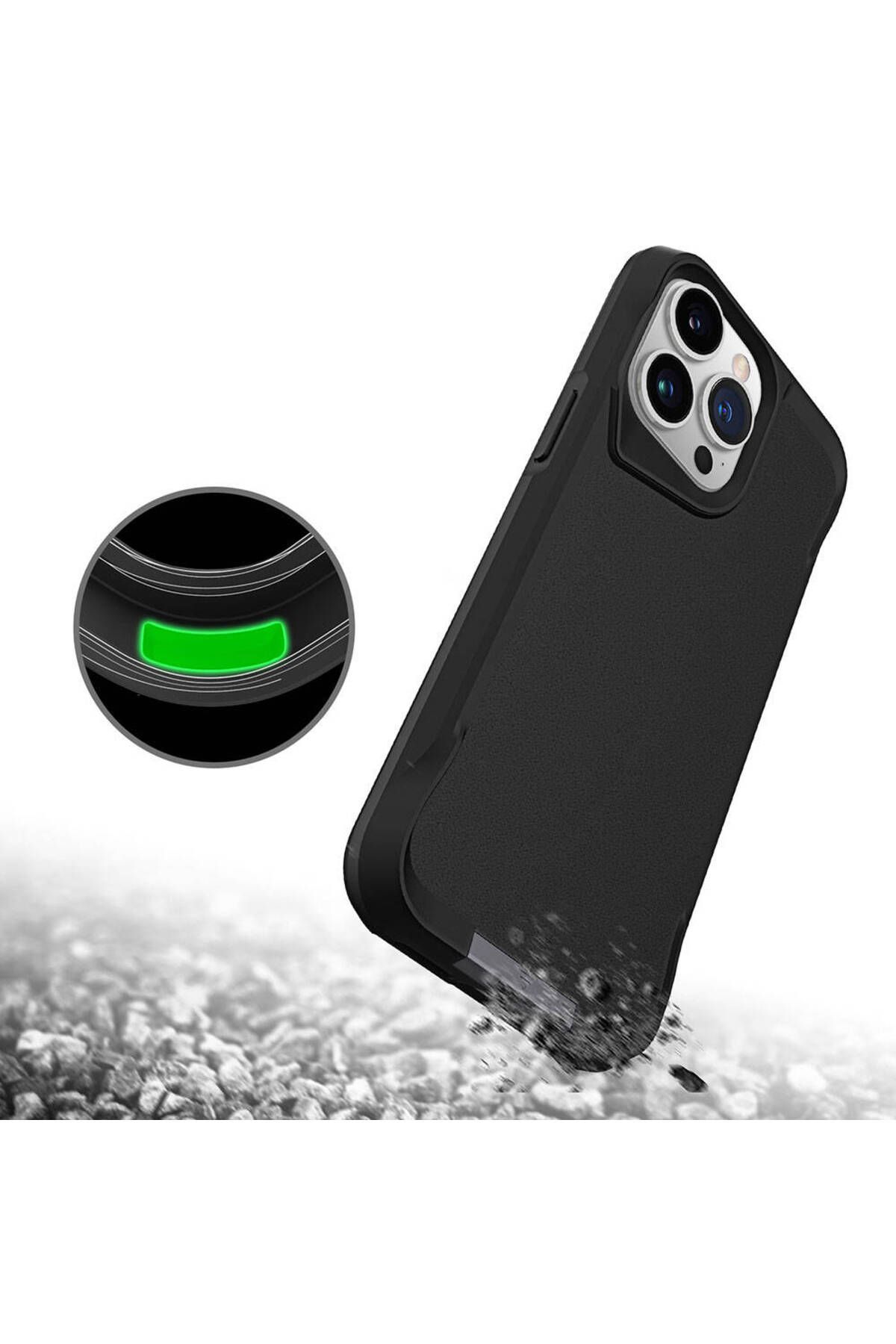 Cep Plus-iPhone 15 Pro Compatible Cppl Aihttg Edged T-Max Matte Stand Case-Navy Blue 5