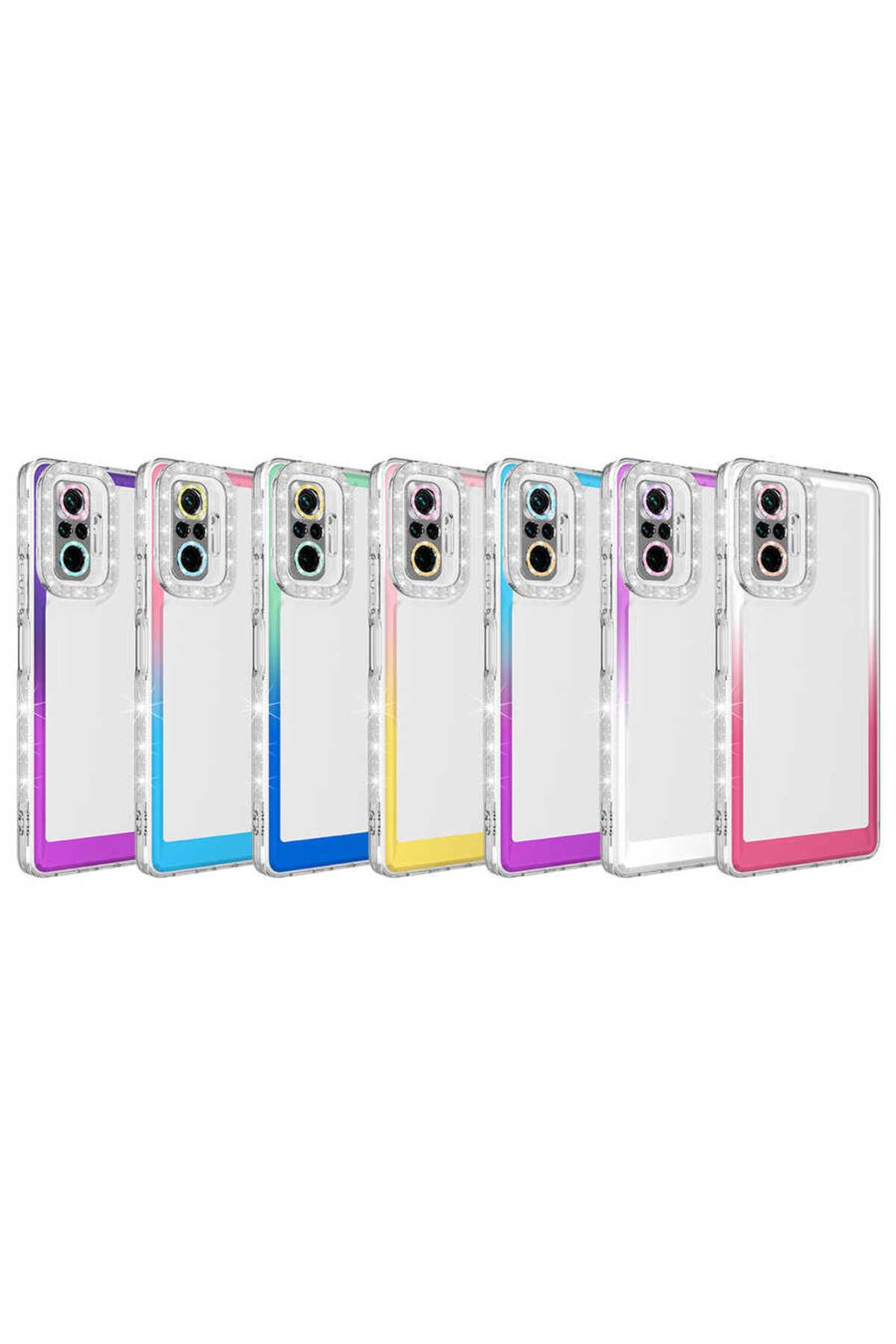 Cep Plus-Redmi Note 10 Pro Case Cppl Parking Cover with Glitter and Color Transition Design Lens Protection - Blue-Purple 3