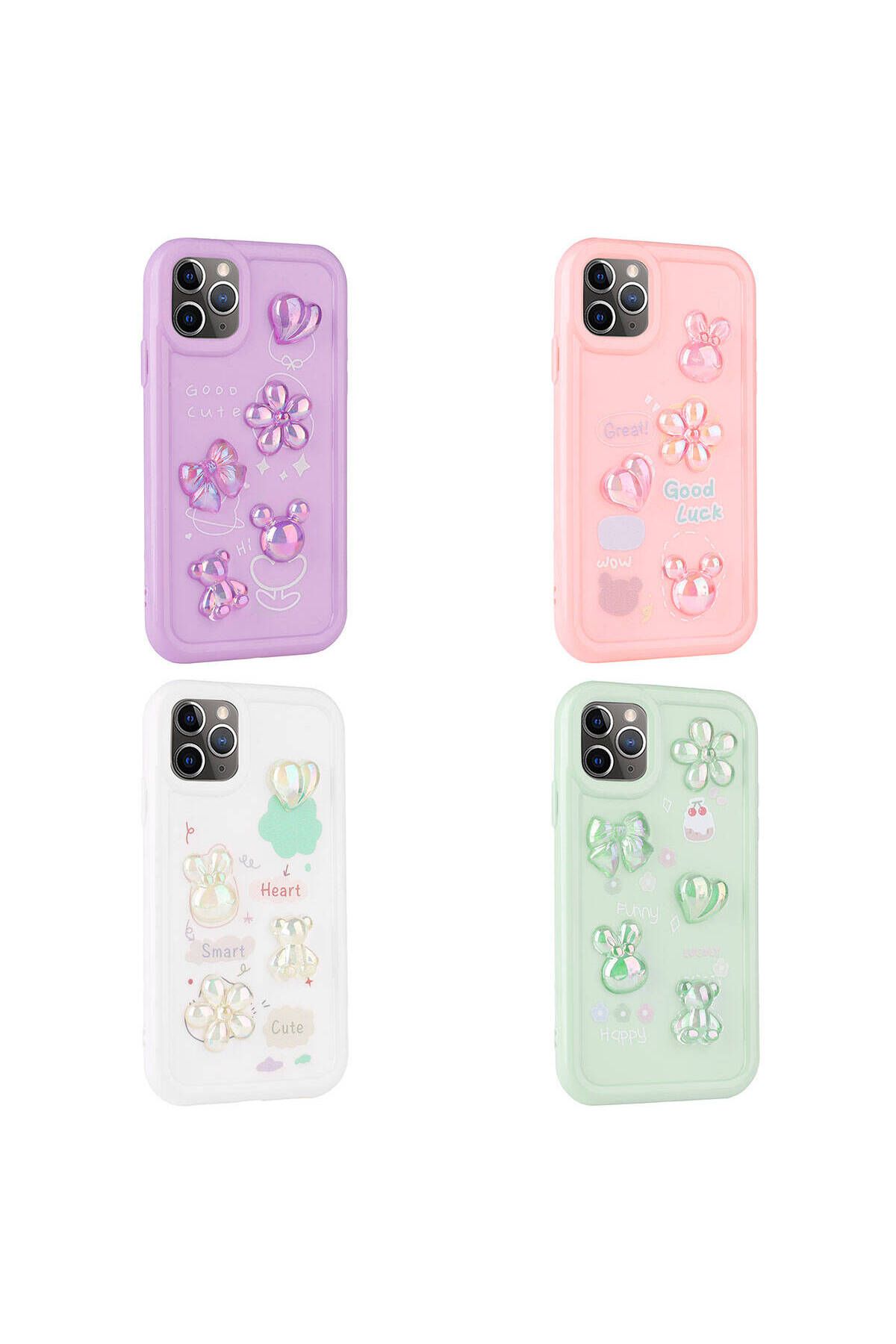 Cep Plus-iPhone 11 Pro Max Compatible Embossed Figure Glossy Cppl Toys Silicone Case-White 2