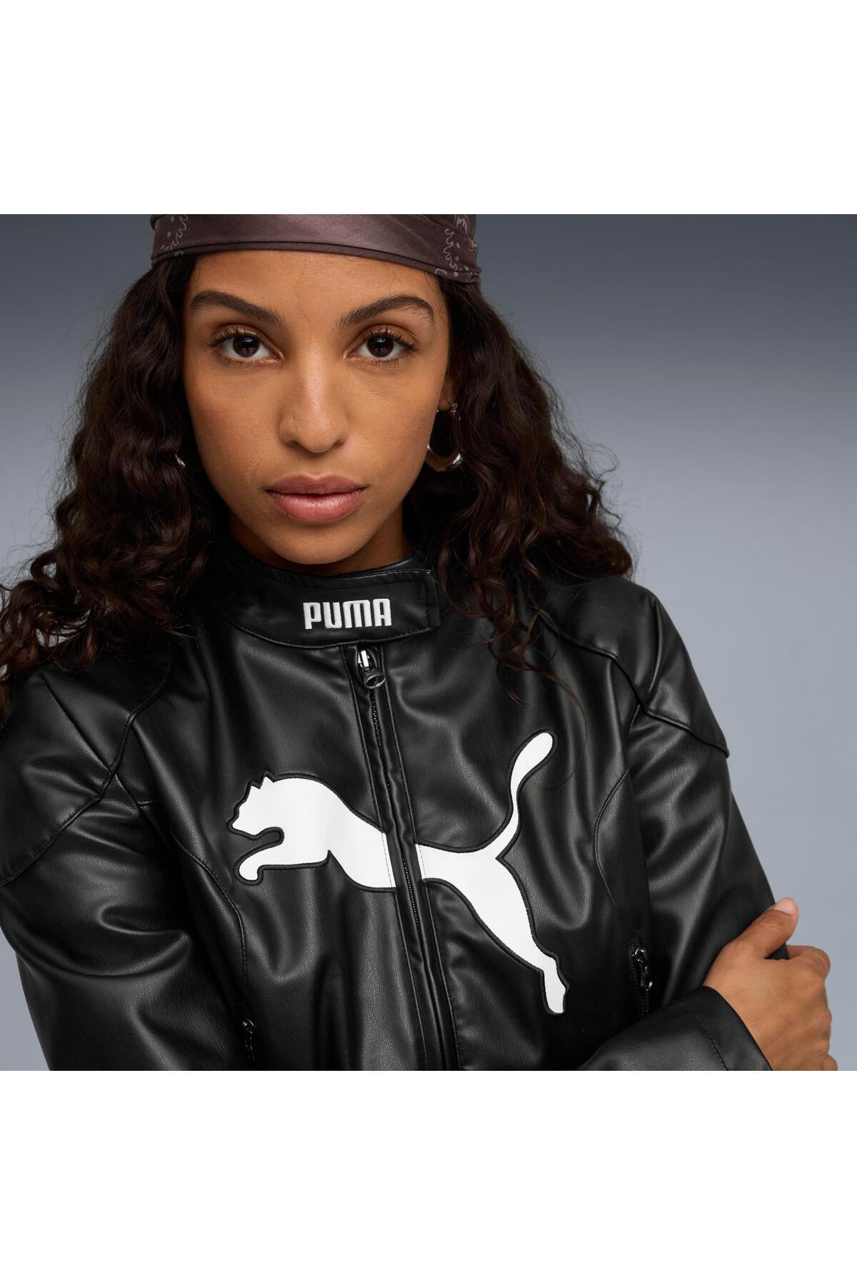 Puma Pleather Racer Jacket Kadın Yetişkin Ceket görsel 7