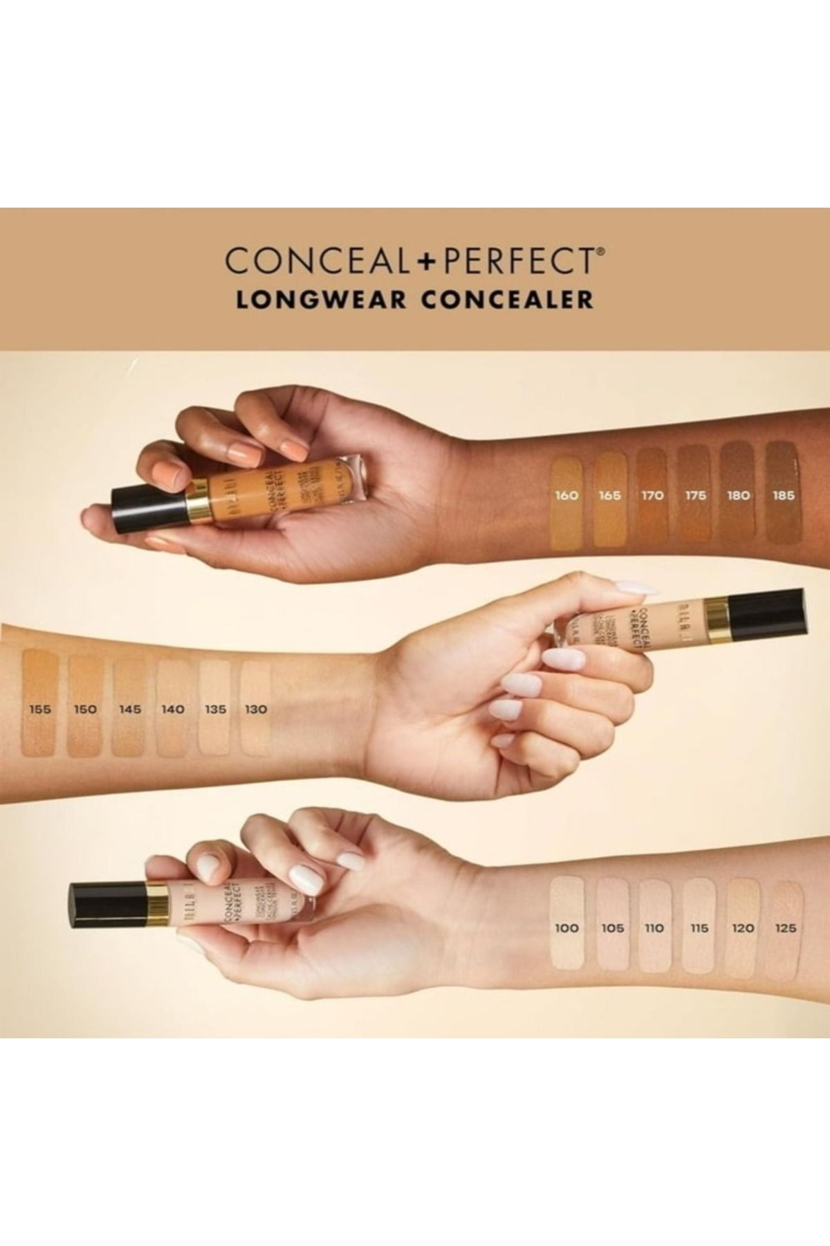 MILANI-Conceal + Perfect Concealer 185 Cool Cocoa – Full Coverage, Crease-Proof, 16-Hour Wear 6