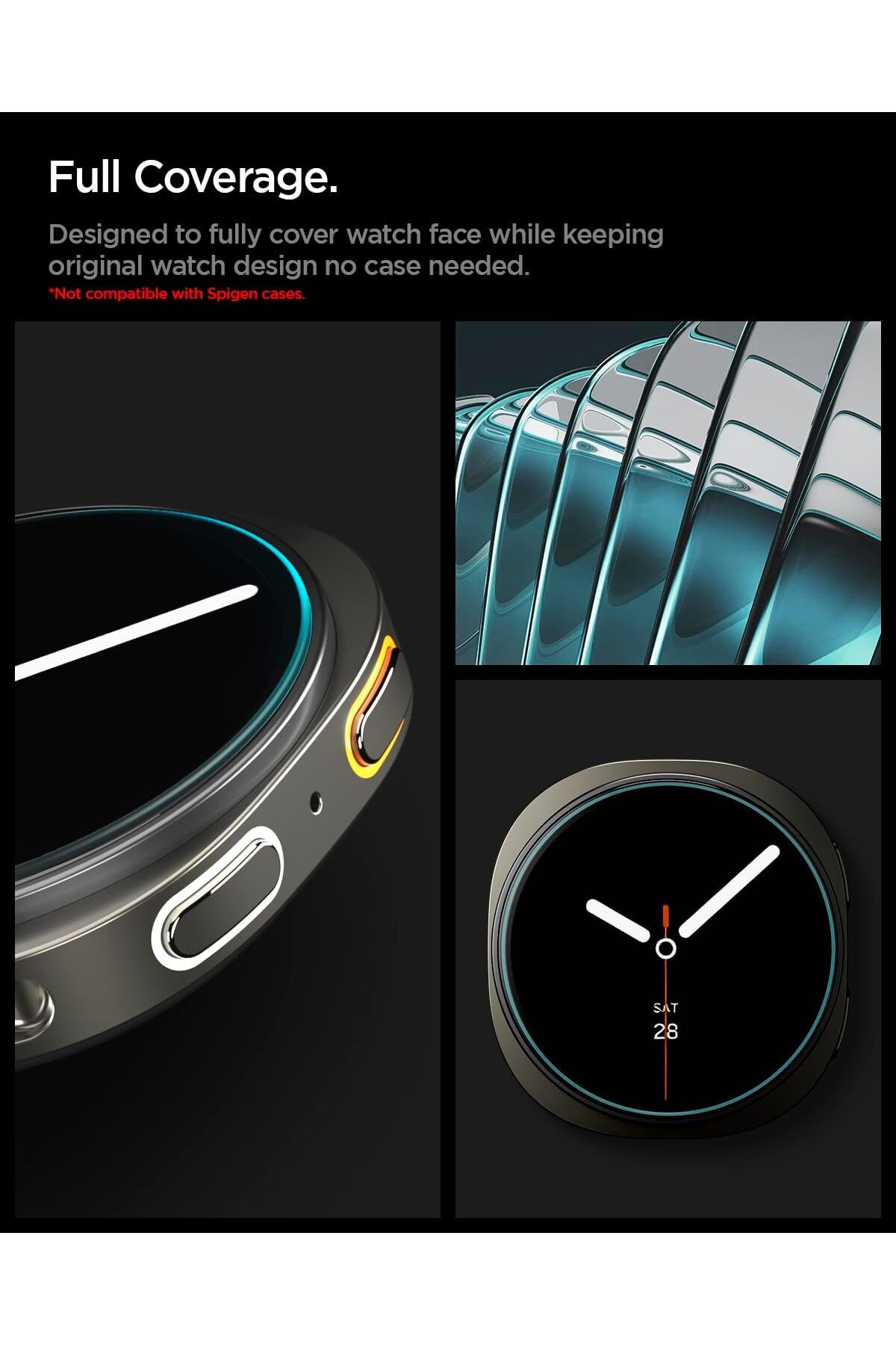 Spigen-واقي شاشة GLASTR EZ Fit لساعة Galaxy Watch 8 مقاس 44 مم مع مجموعة تثبيت المحاذاة التلقائية - [عبوة من قطعتين] 3