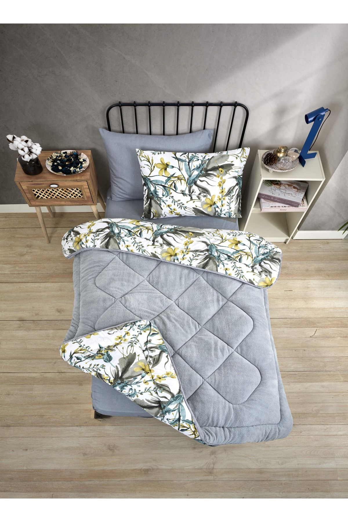 Sudemhome-Single Welsoft Sleeping Set Double Sided Wellsoft Fluffy Fleece Quilt and 100X200 Elastic Sheet 6