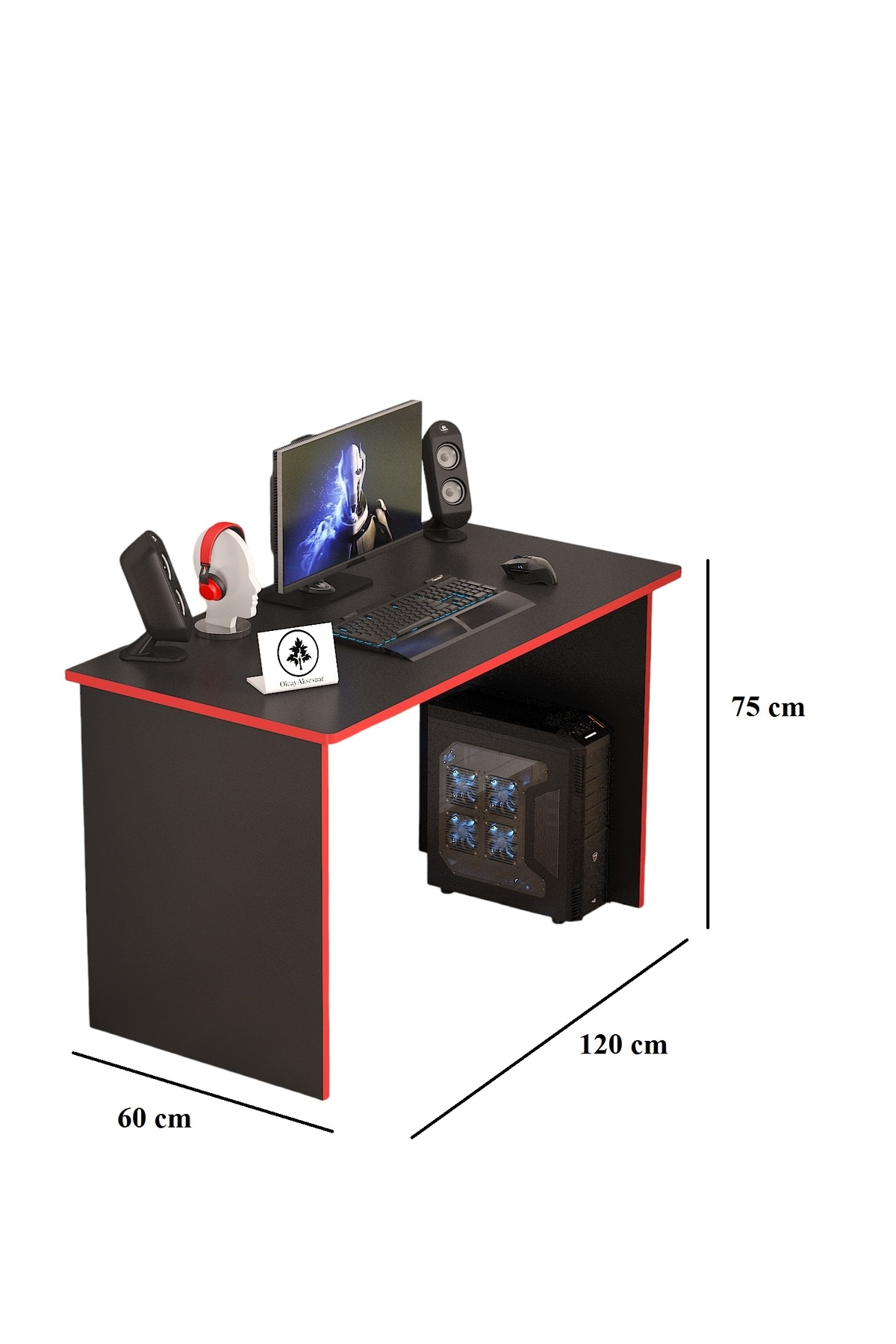OlcayAksesuar Oyuncu Masası Gamer Model Çalışma Masası Siyah