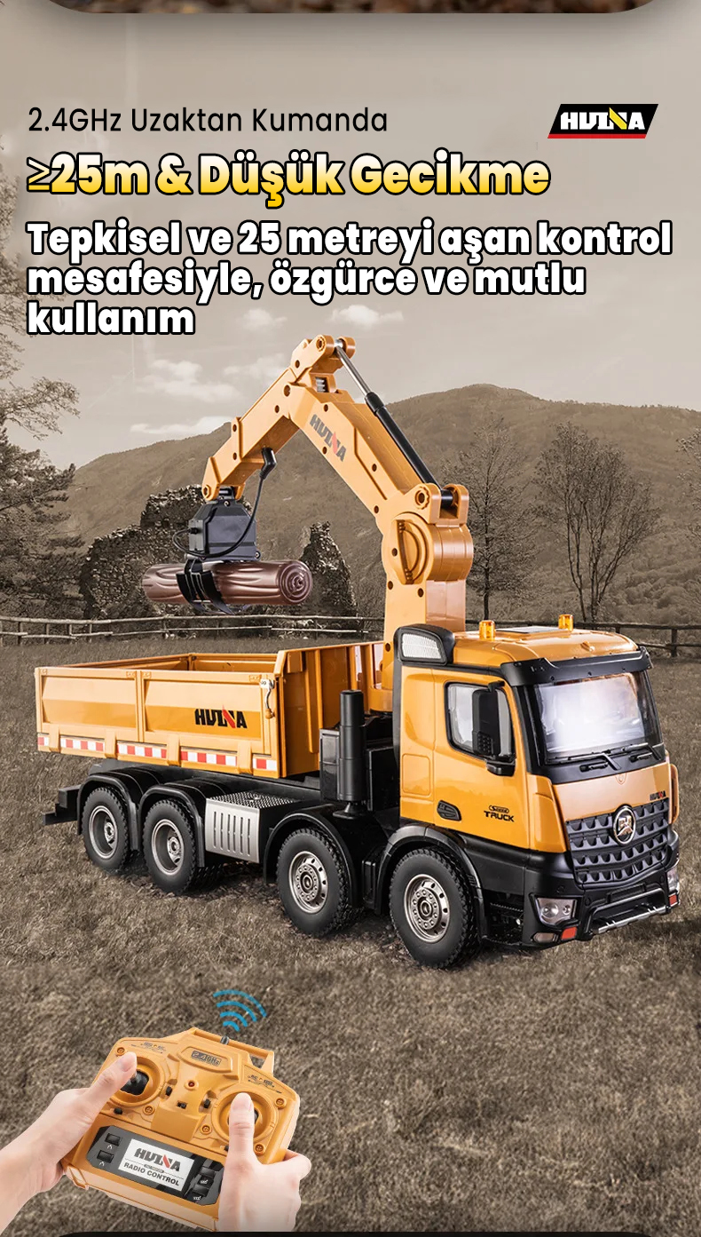 1/14 26ch 4軸8輪 折り曲げ式クレーントラック ☆Huina 1538 Huina 1538