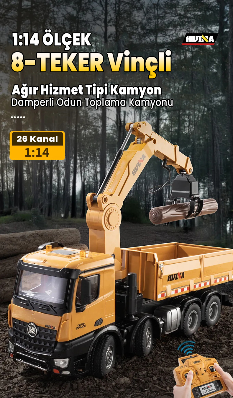 Huina 1538 1/14 26ch 4軸8輪 折り曲げ式クレーントラック Huina 1538】1/