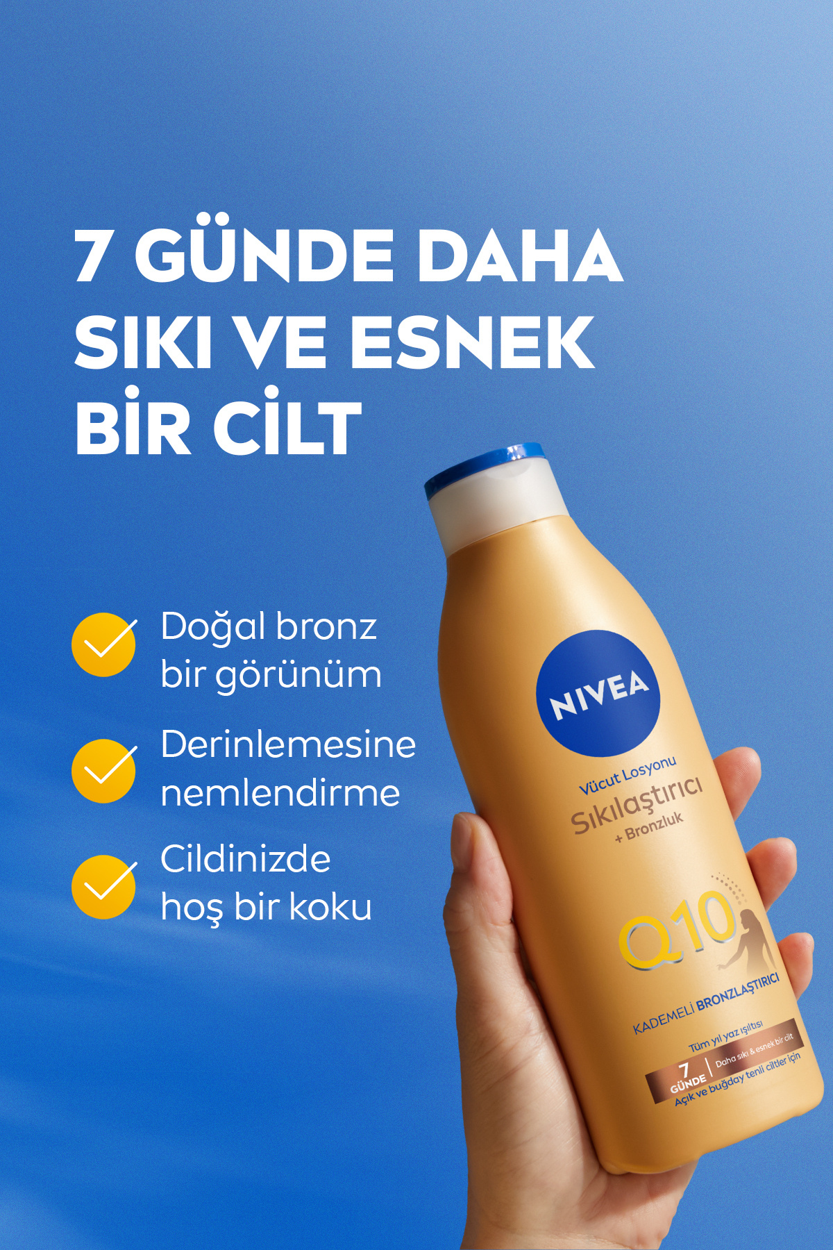 Q10 Sıkılaştırıcı Ve Bronzlaştırıcı Vücut Losyonu 250ml, Kademeli Bronzluk, Açık Buğday Ten, X2 Adet — SET.NVE.1145 — تصویر 2 از 6
