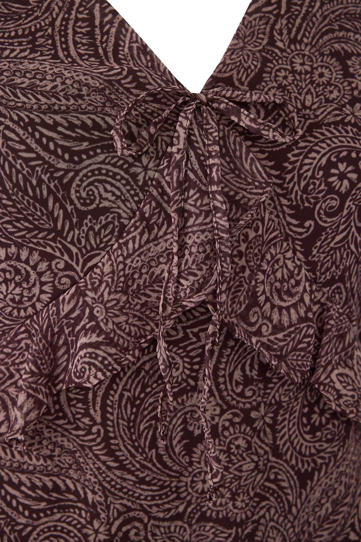 Trendyol Curve-Mehrfarbiges, schalkariertes Chiffon-Midi-Webkleid in Übergröße TBBAW26AH00030 6