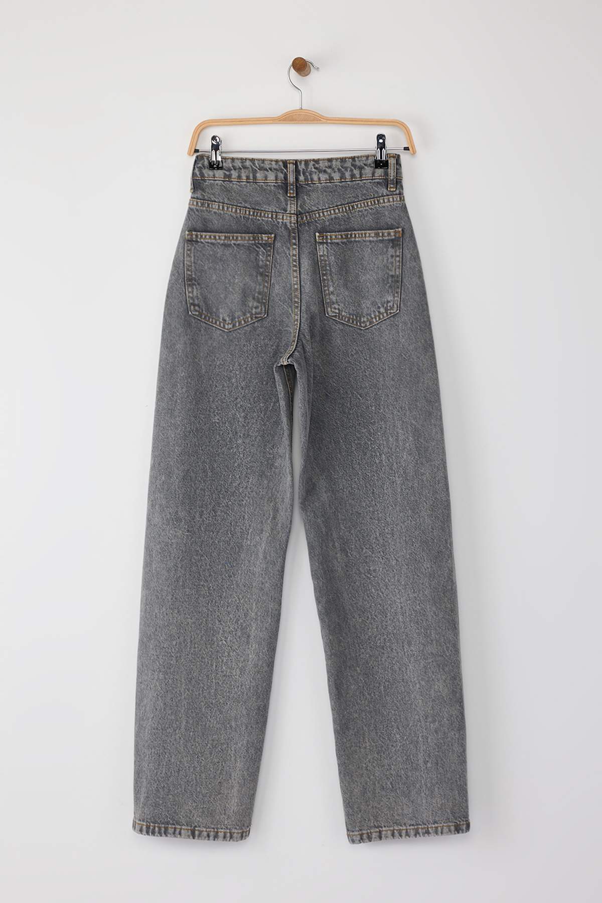 Trendyol Collection-Graue Baggy-Jeans mit hoher Taille TWOAW25JE00130 6