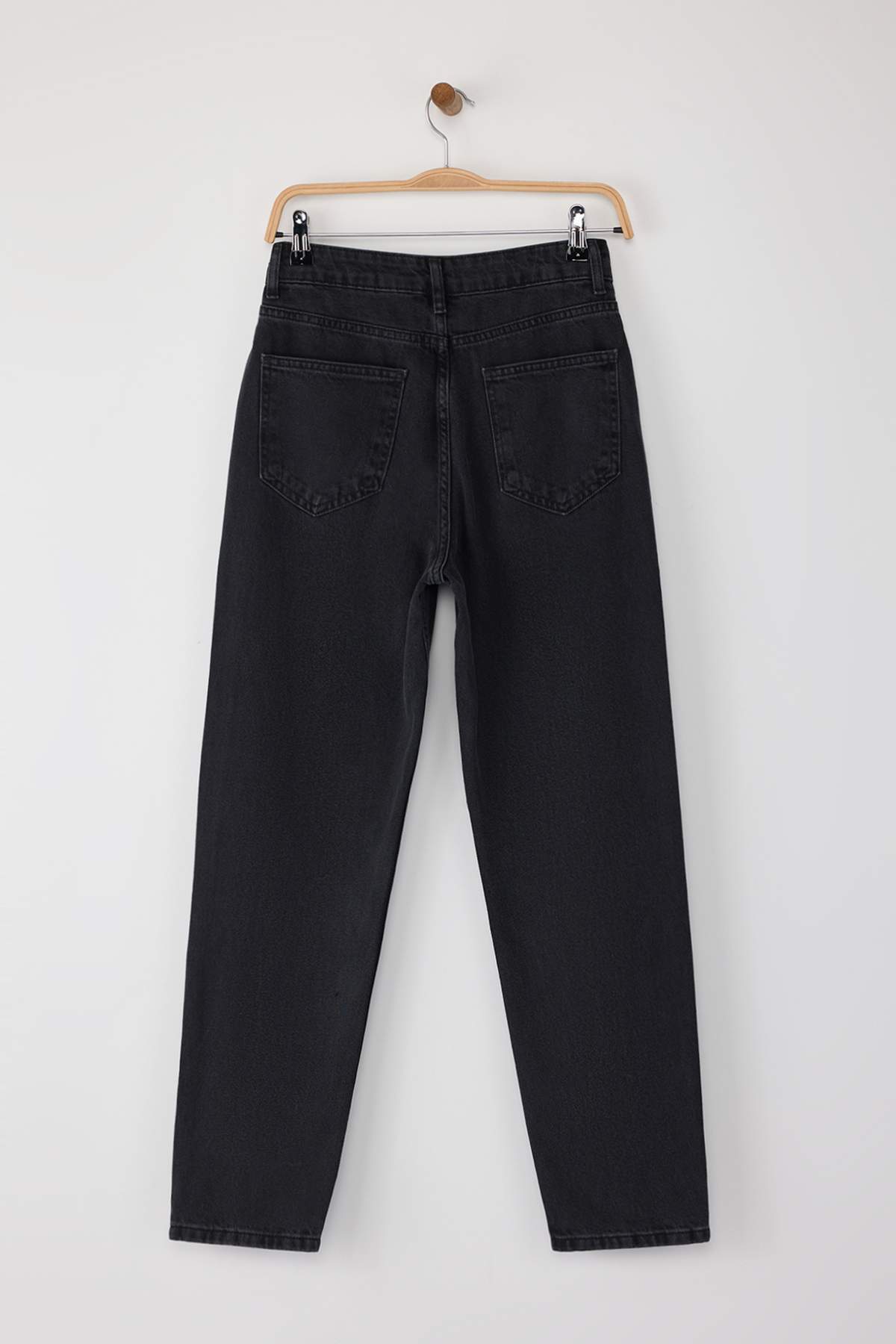 Trendyol Collection-Fekete strasszos magas derekú Mom Jeans TWOAW25JE00255 7