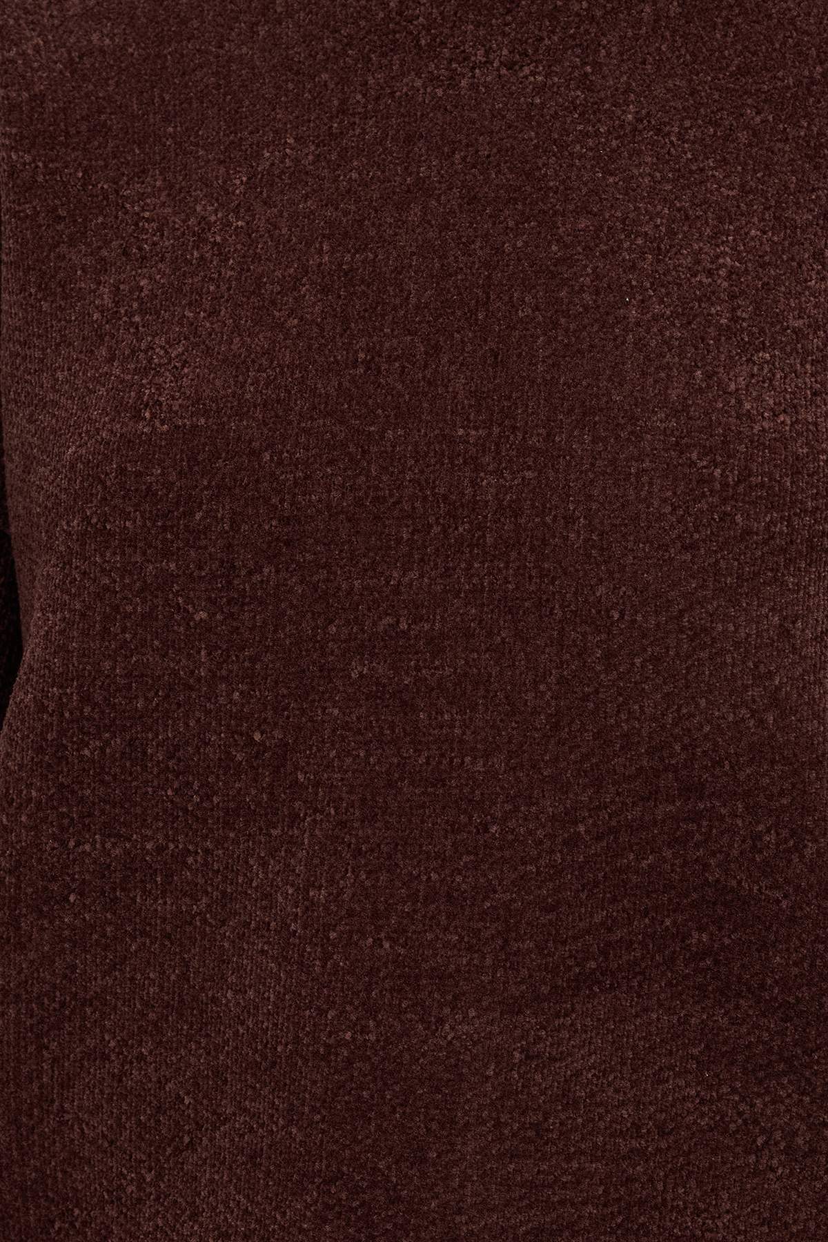 Trendyolmilla  Kahverengi Geniş Kalıp Özel İplik Triko Kazak TWOAW26KZ00090 - Görsel 3