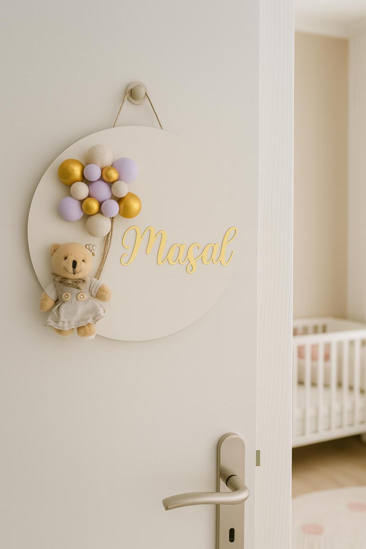 Bonika İstediğiniz İsmi Yazıyoruz - Bubble Ayıcıklı Bebek Kapı ve Duvar Süsü fotoğrafı 3 (önizleme)