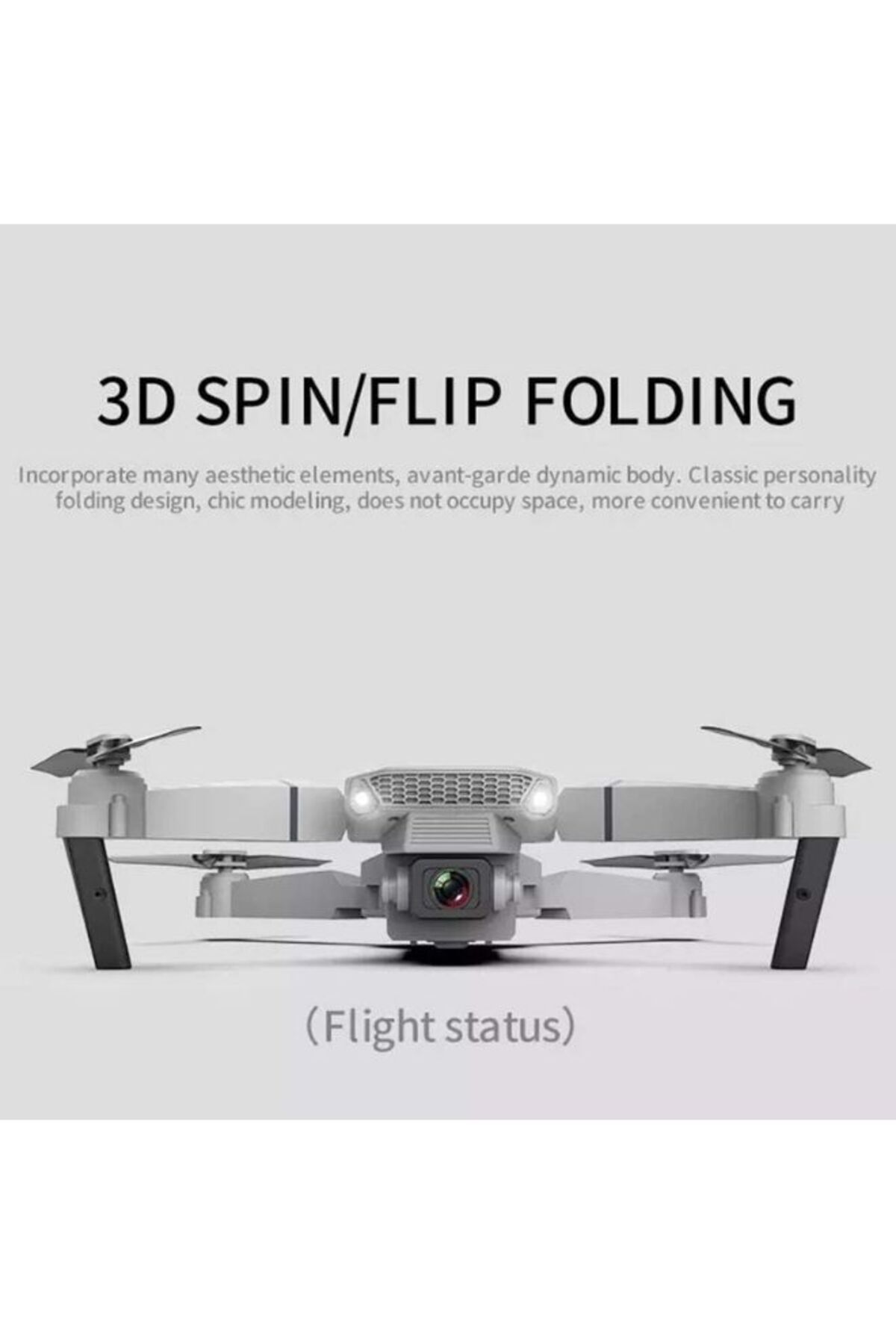 Generic-4k Dual Mini Camera Drone Wi-fi Fpv, Headless Mode, 3 Batteries, Foldable Quadcopter – Grey 3