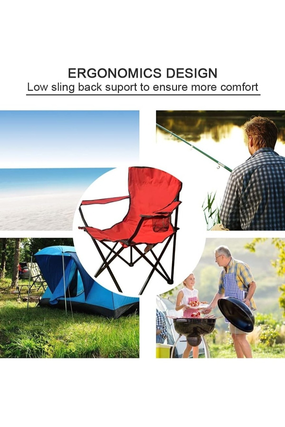 Primo Plus-Folding Camping Chair Red 5